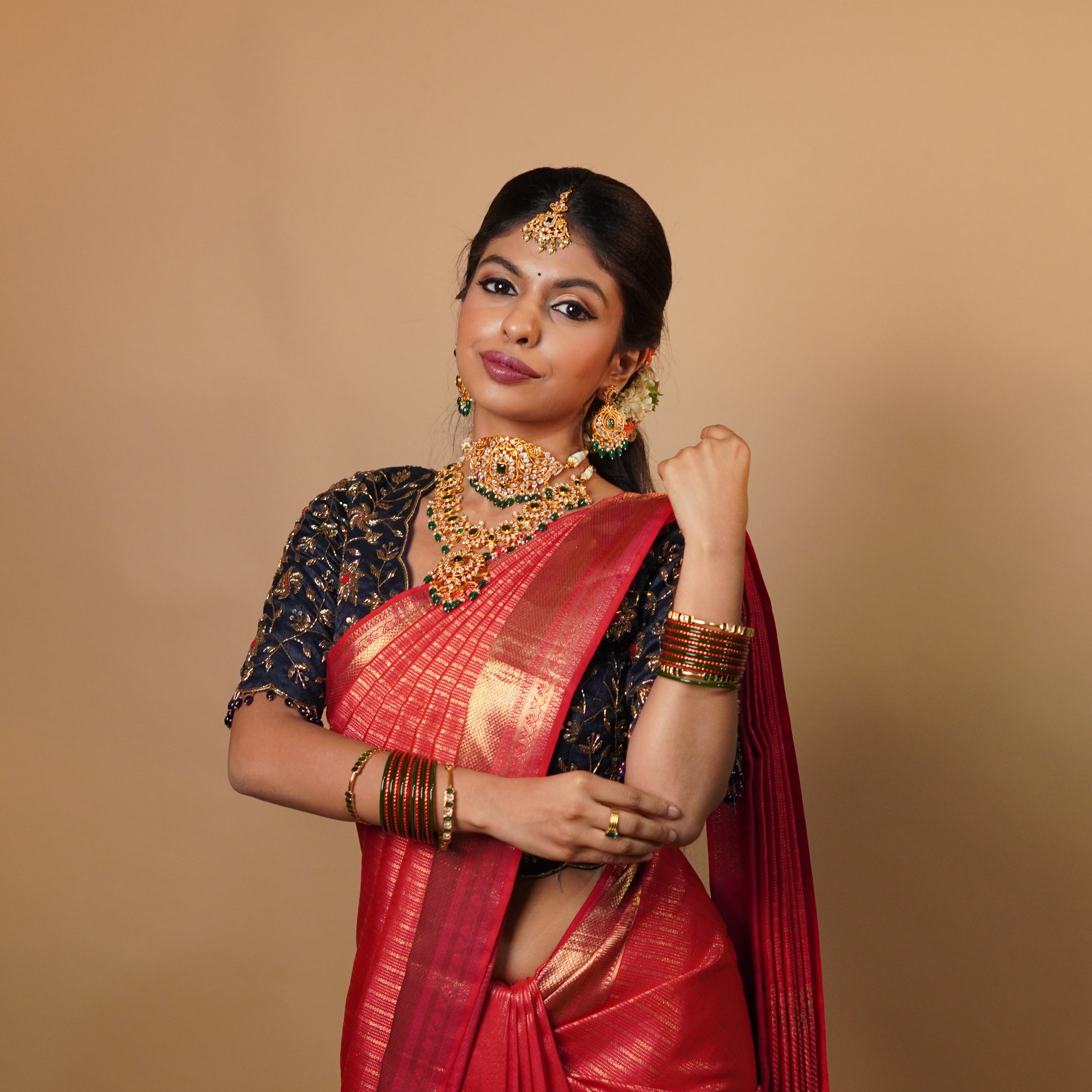 925 Silver Gold Plated Bridal Full Set - 1110