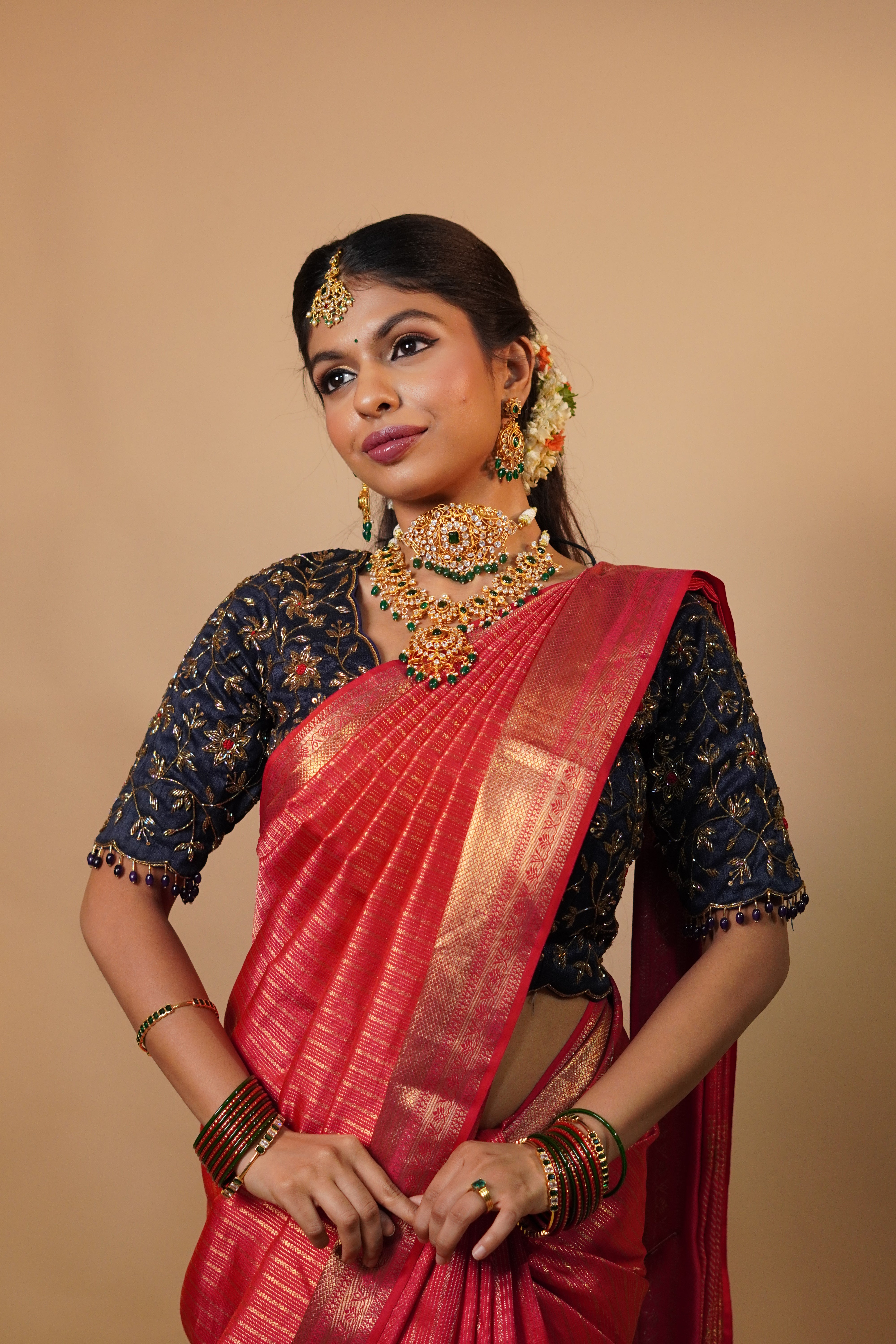 925 Silver Gold Plated Bridal Full Set - 1110