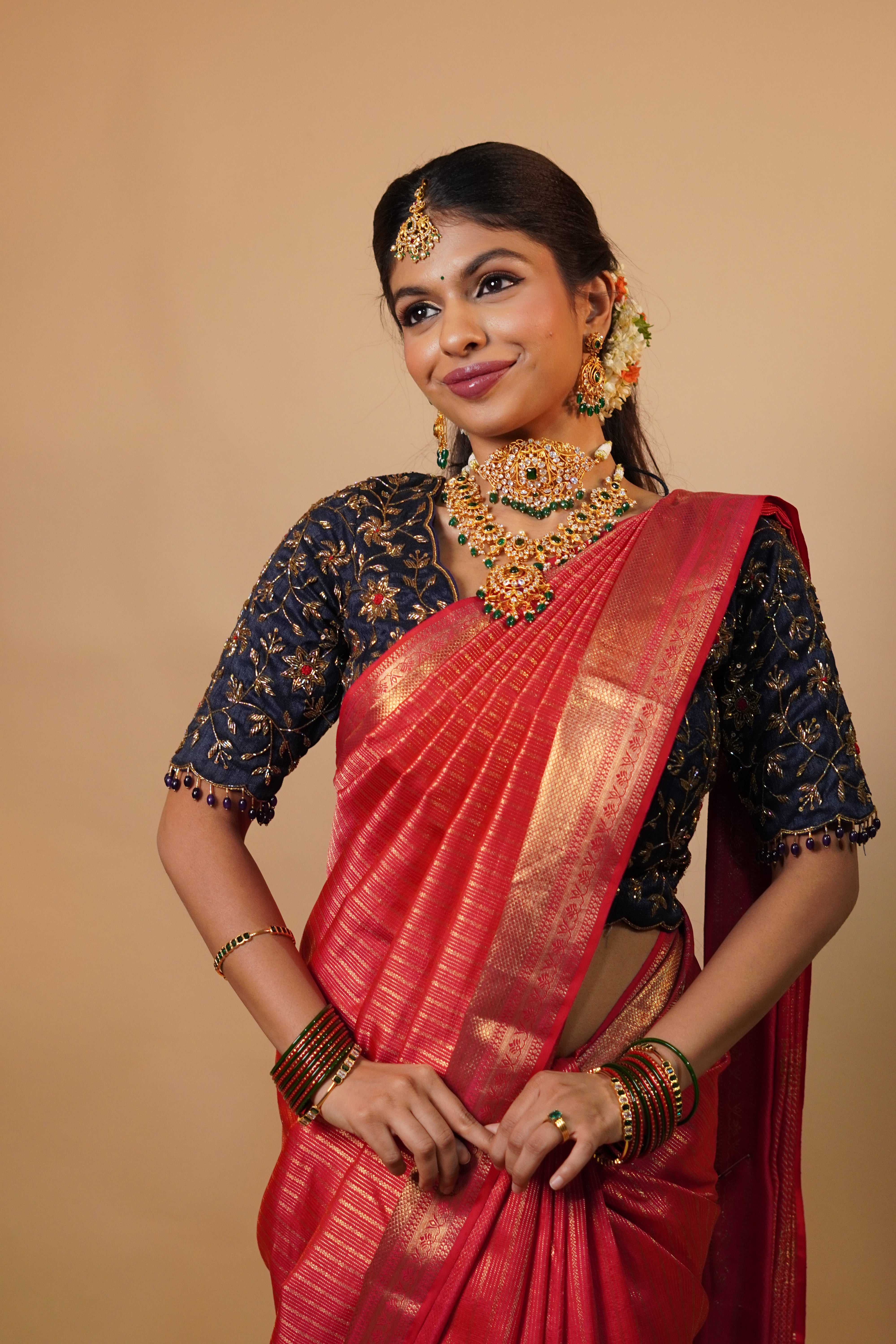 925 Silver Gold Plated Bridal Full Set - 1110