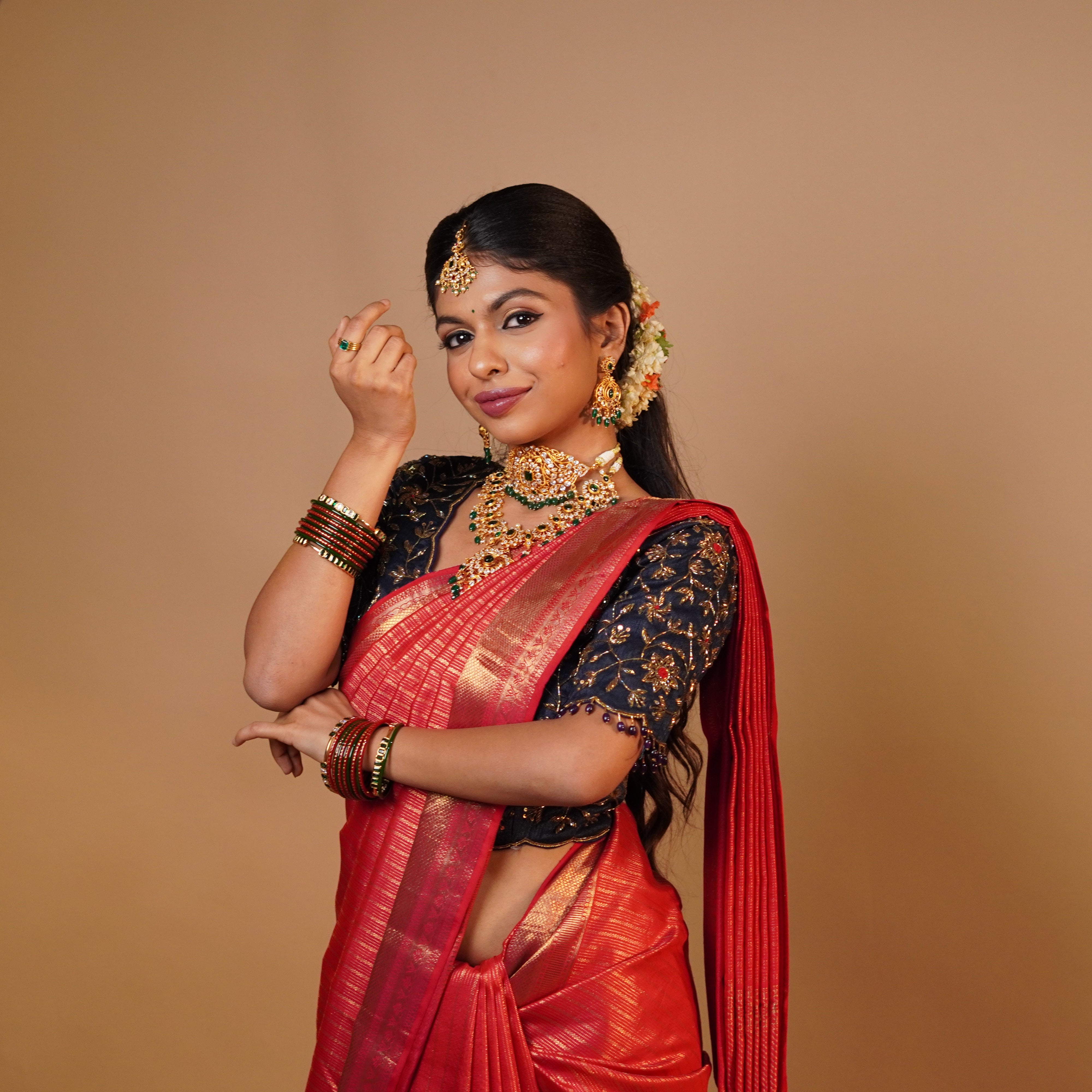 925 Silver Gold Plated Bridal Full Set - 1110