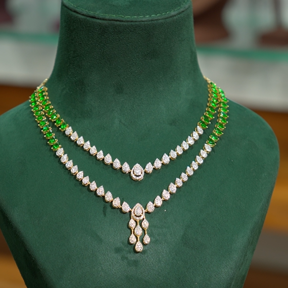 925 Silver Theia Diamond Look Necklace Set-1315