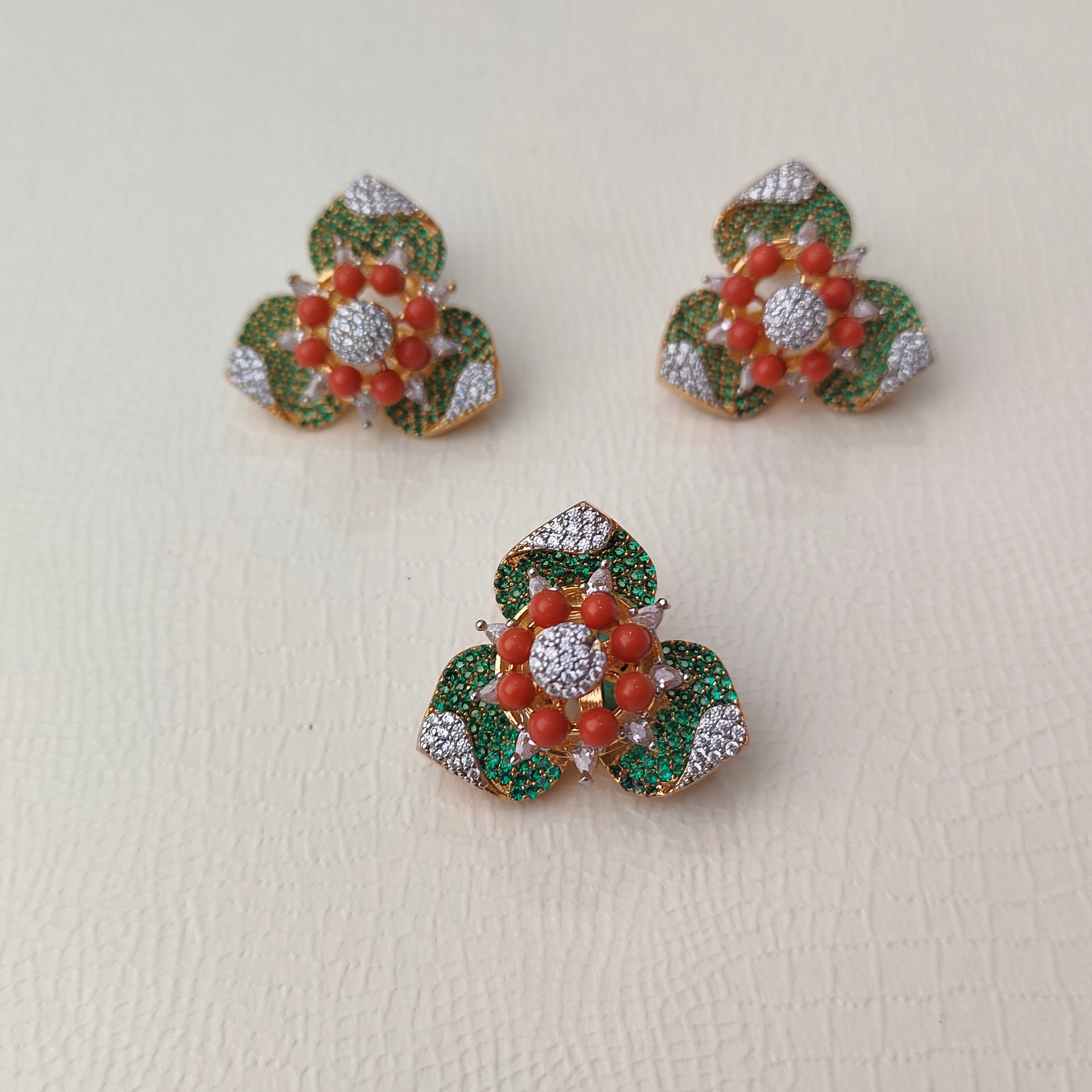 925 Silver Floral Pendant set-1479