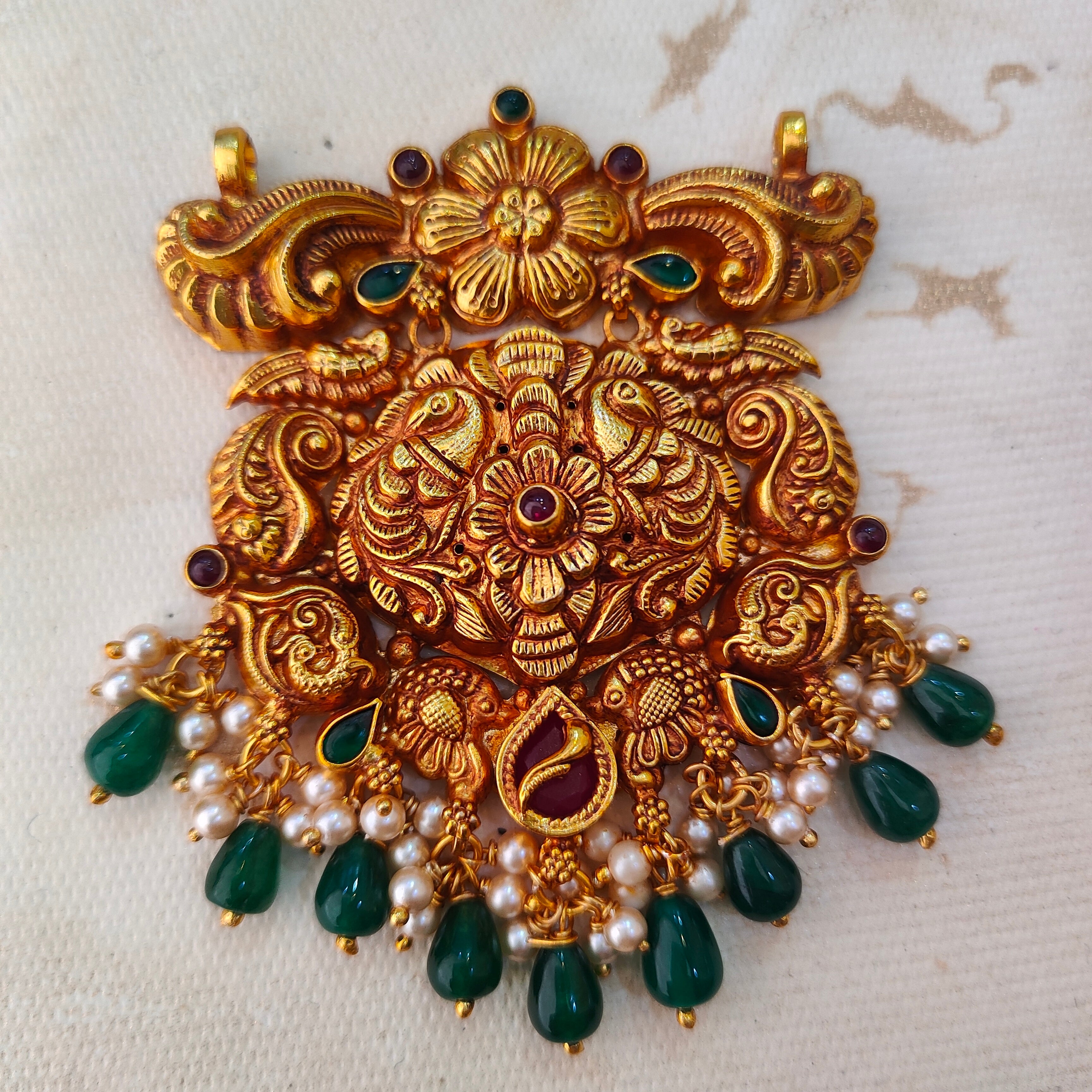 925 Silver Gold plated Flower Pendant-1213