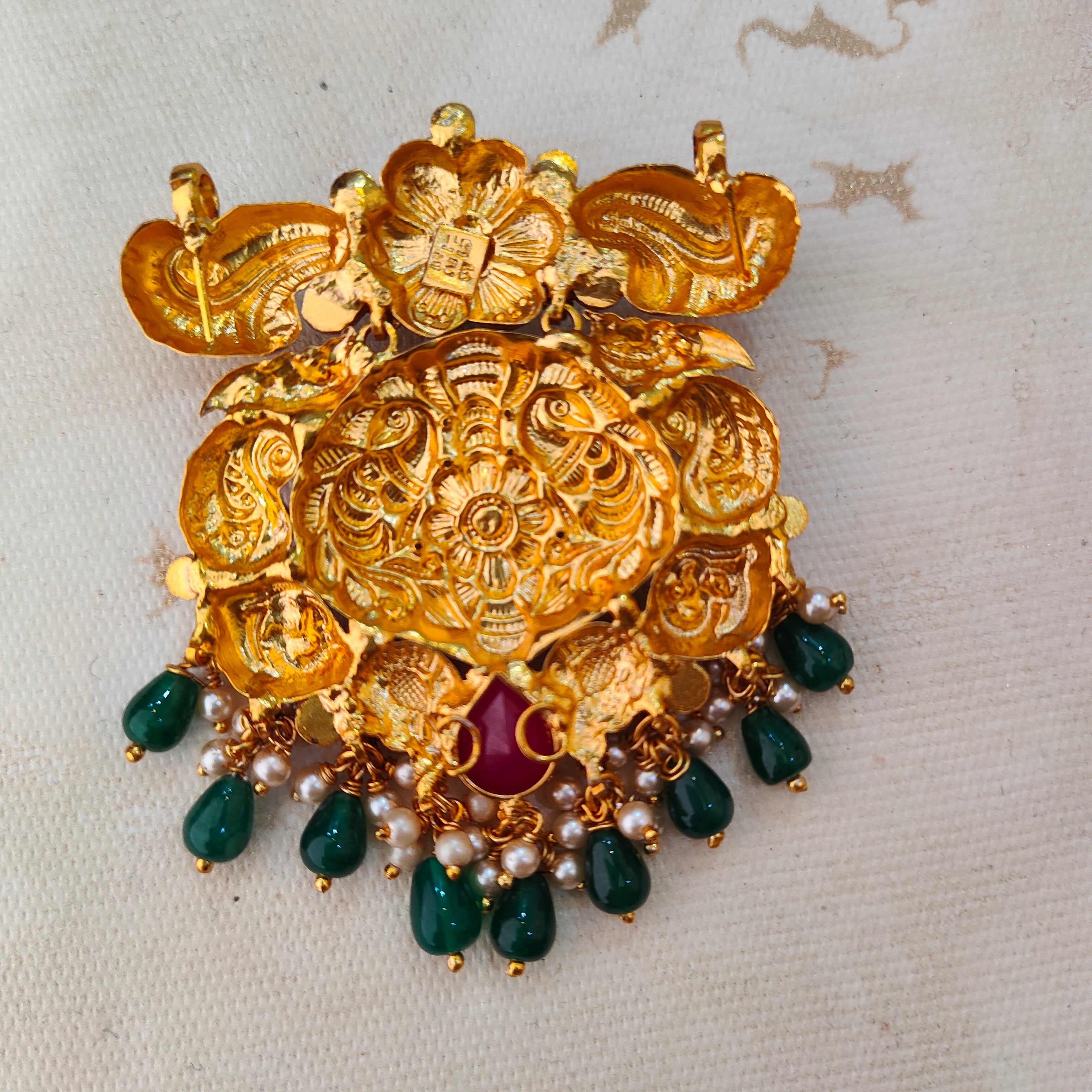 925 Silver Gold plated Flower Pendant-1213