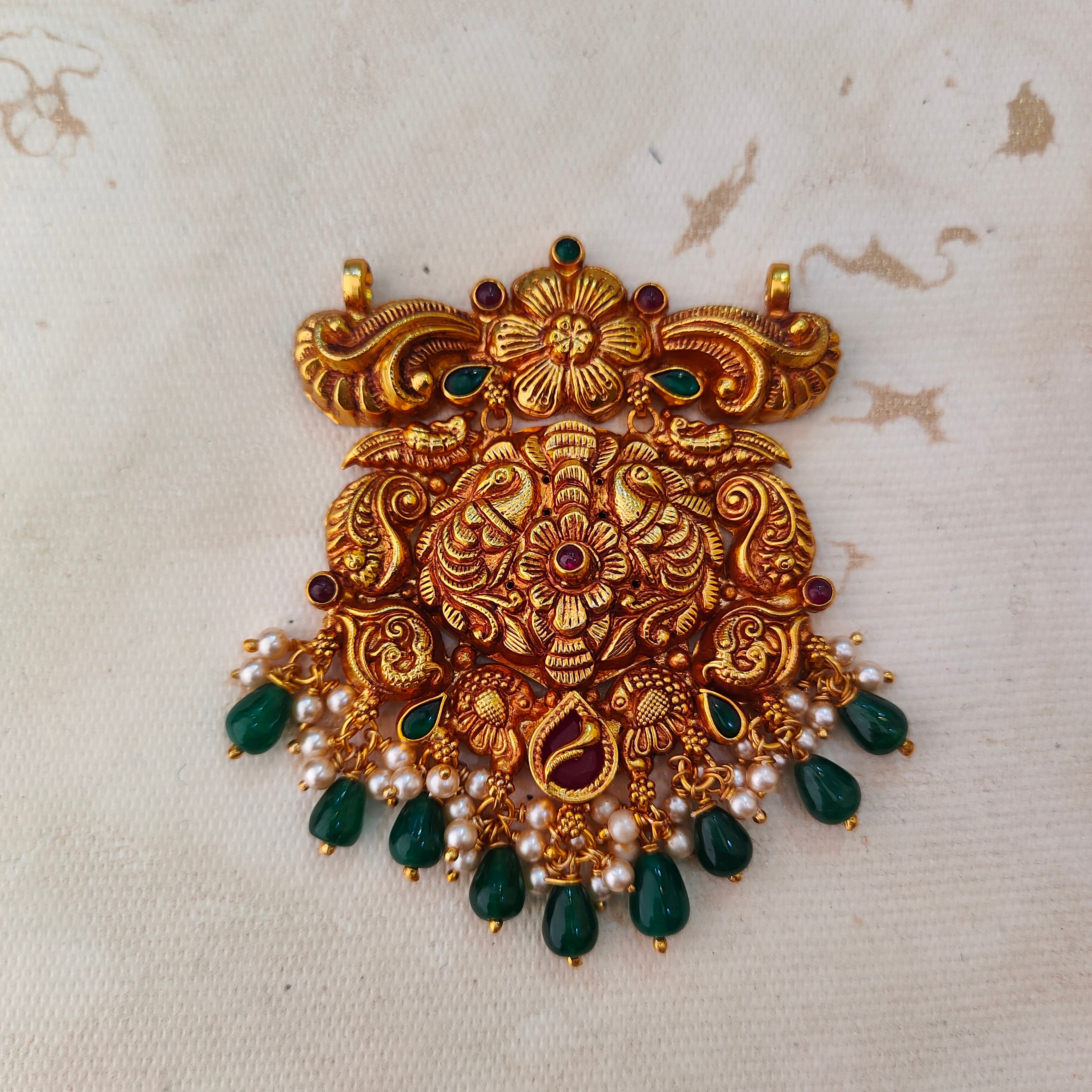 925 Silver Gold plated Flower Pendant-1213