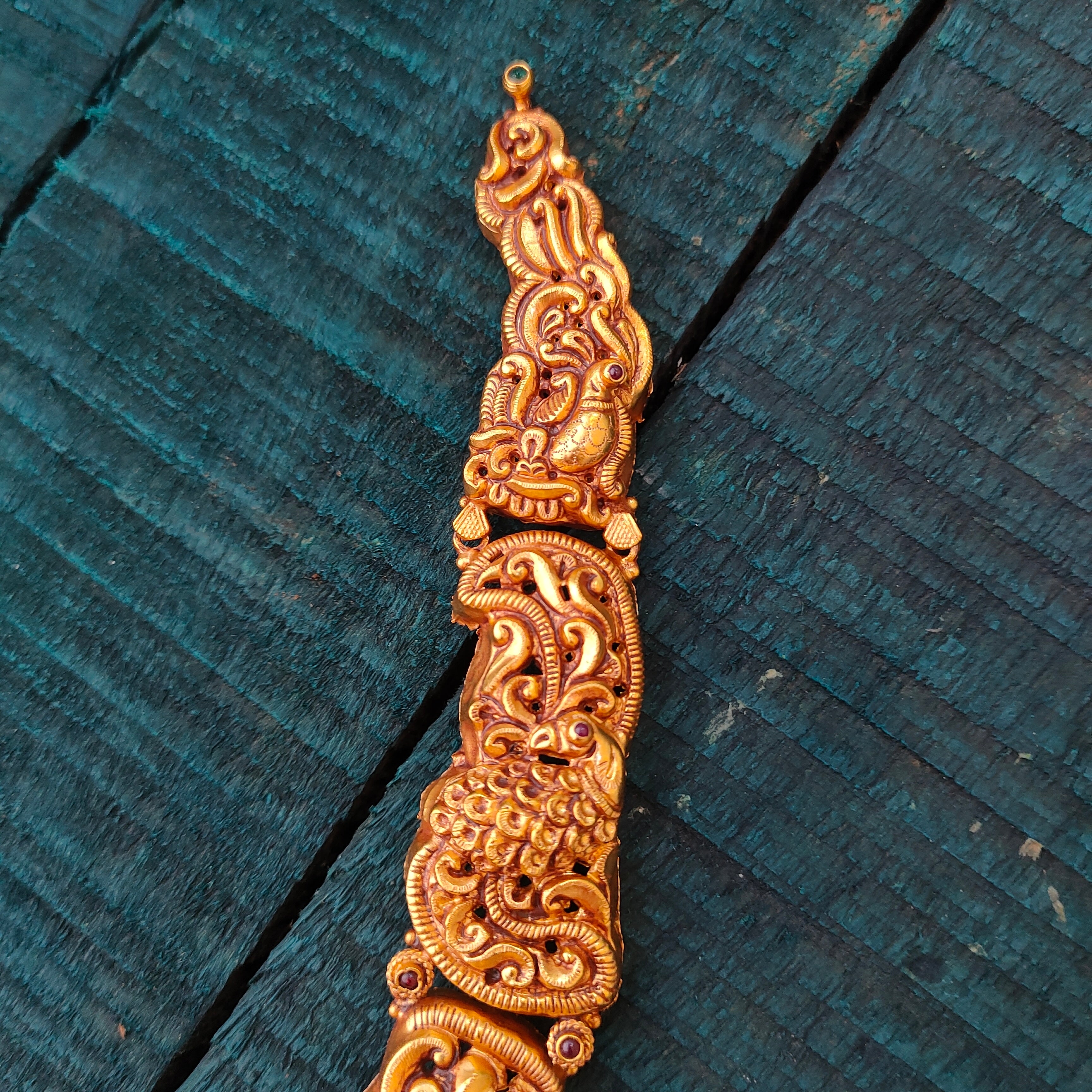 925 Silver Flower with Peacock Haram -1429