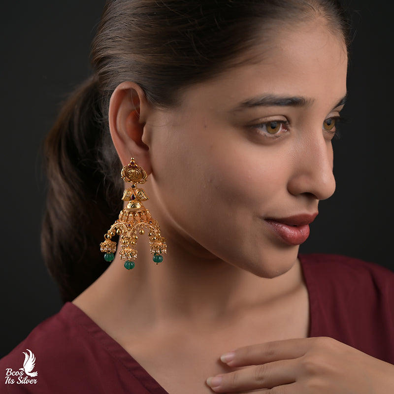 925 Silver Nakshi Jhumka -8670