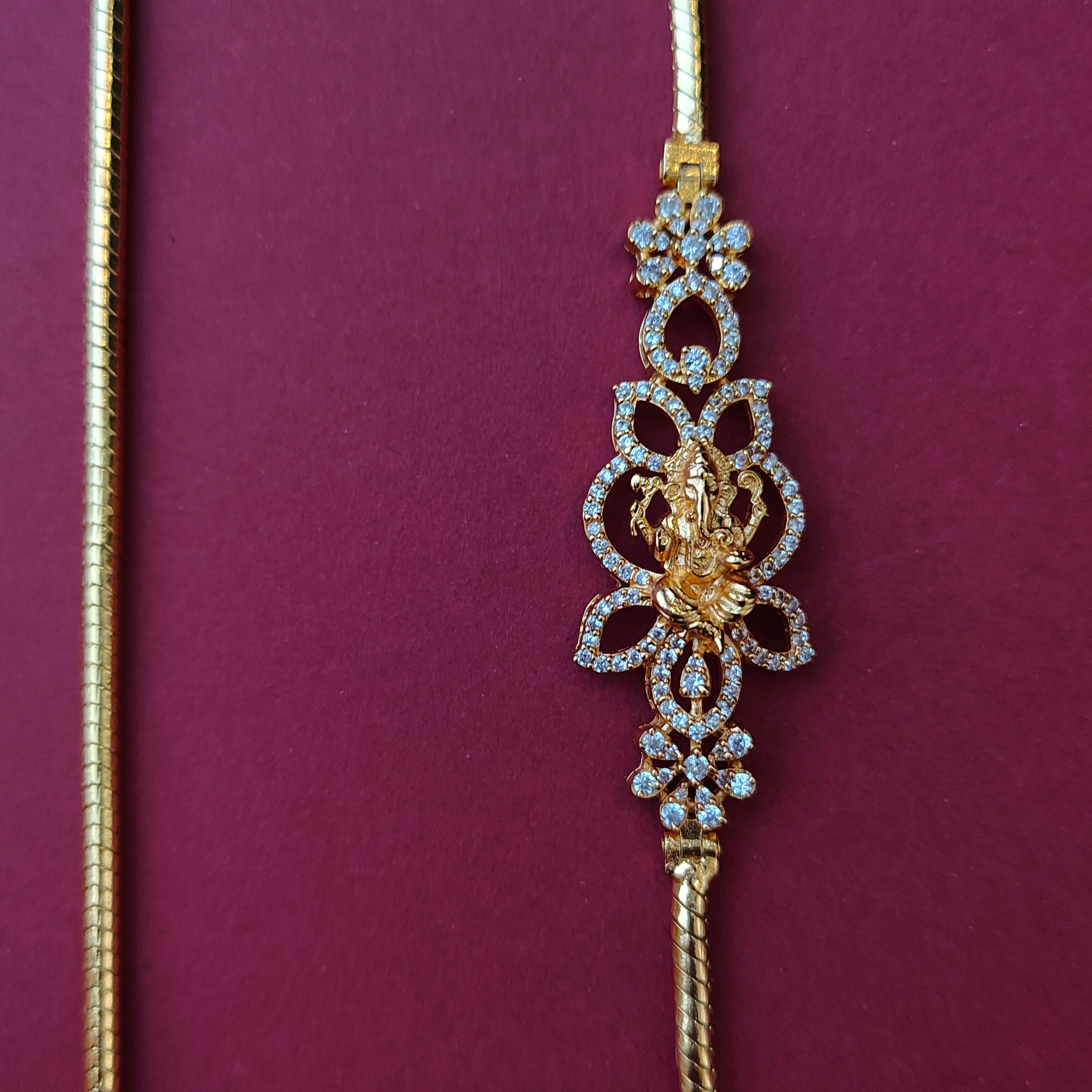 925 Silver Ganesh Mugapu Chain -0898