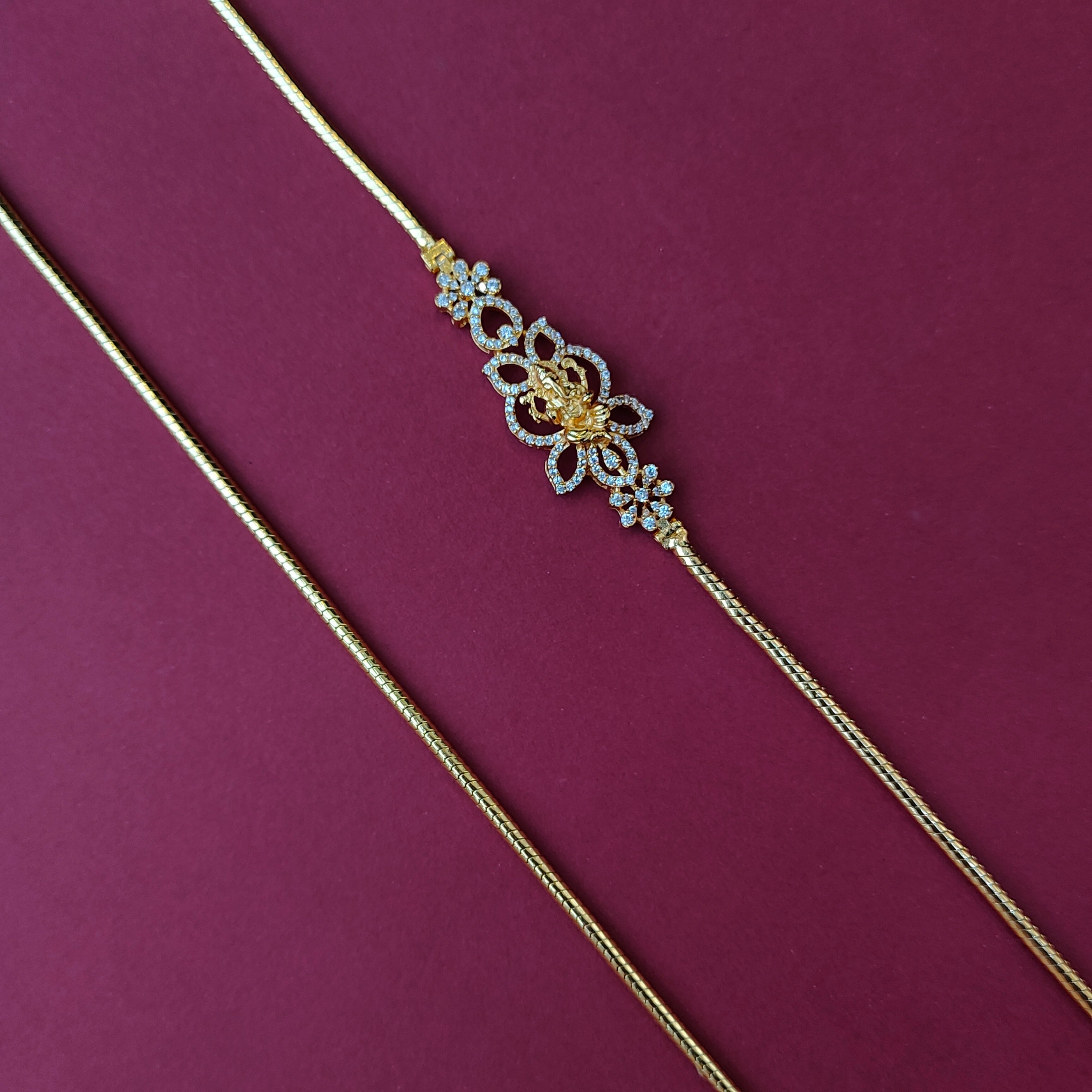 925 Silver Ganesh Mugapu Chain -0898