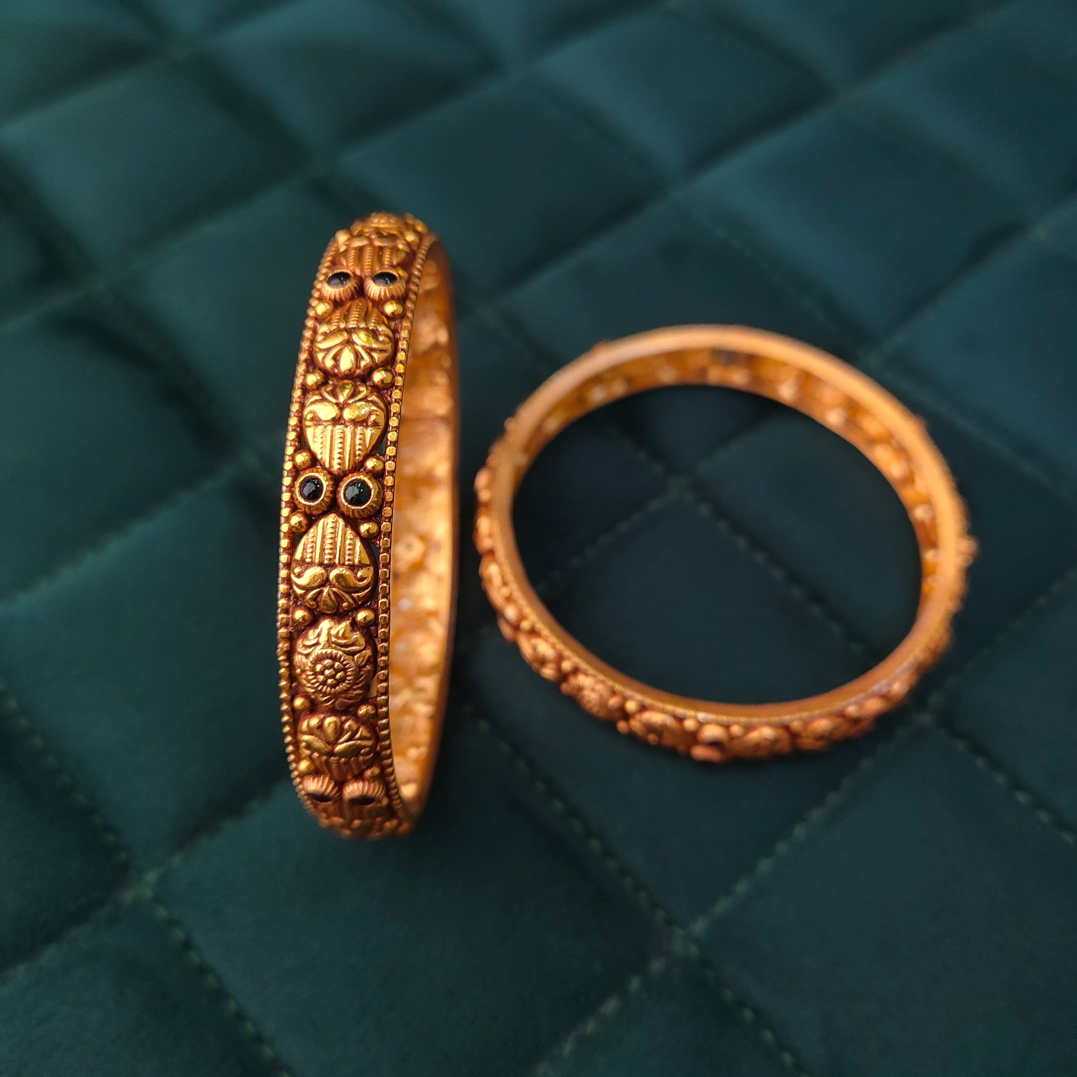 925 Silver Gold Plated Bangle-1290