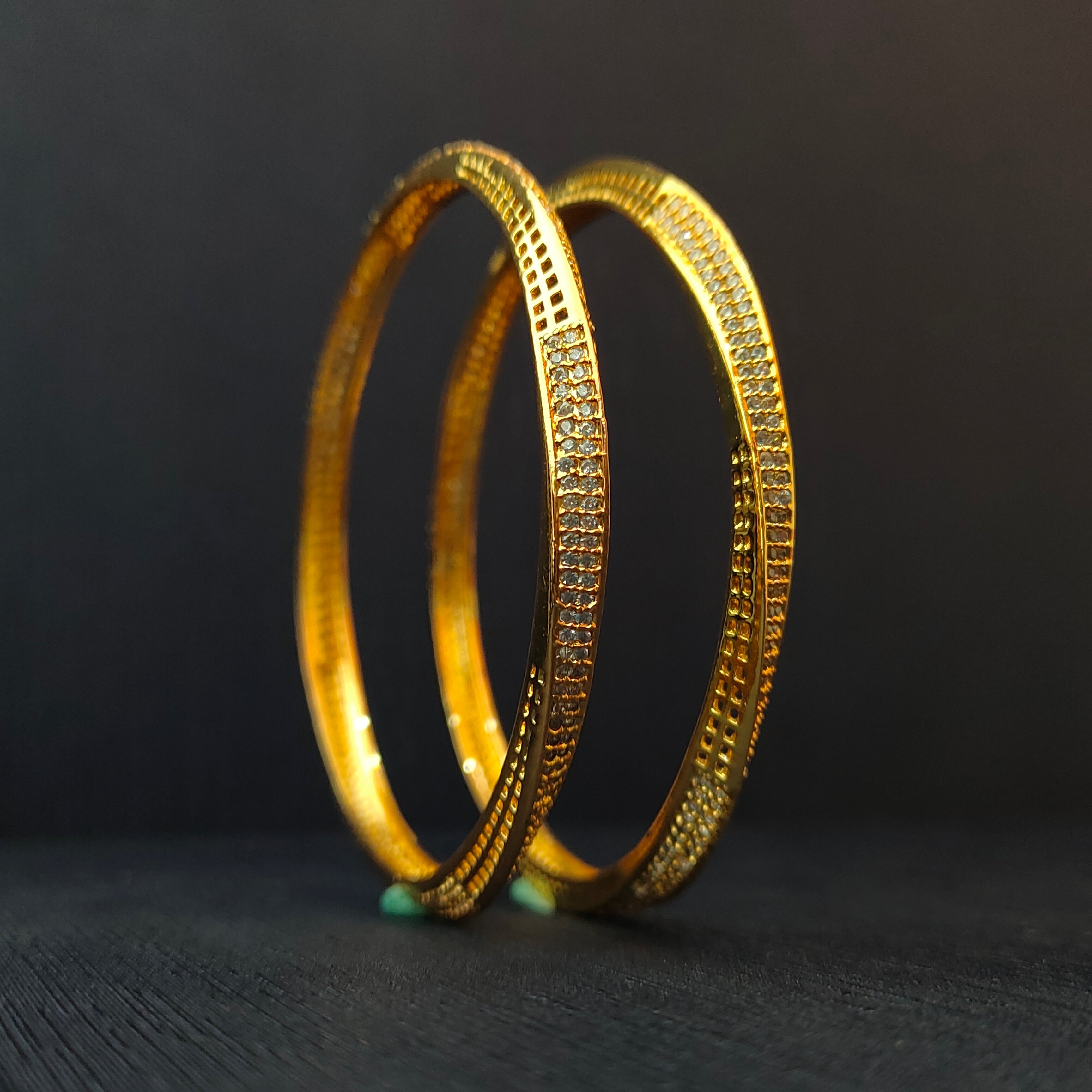 925 Silver CZ Stone Turkish Bangle-1376 - Size 2.5