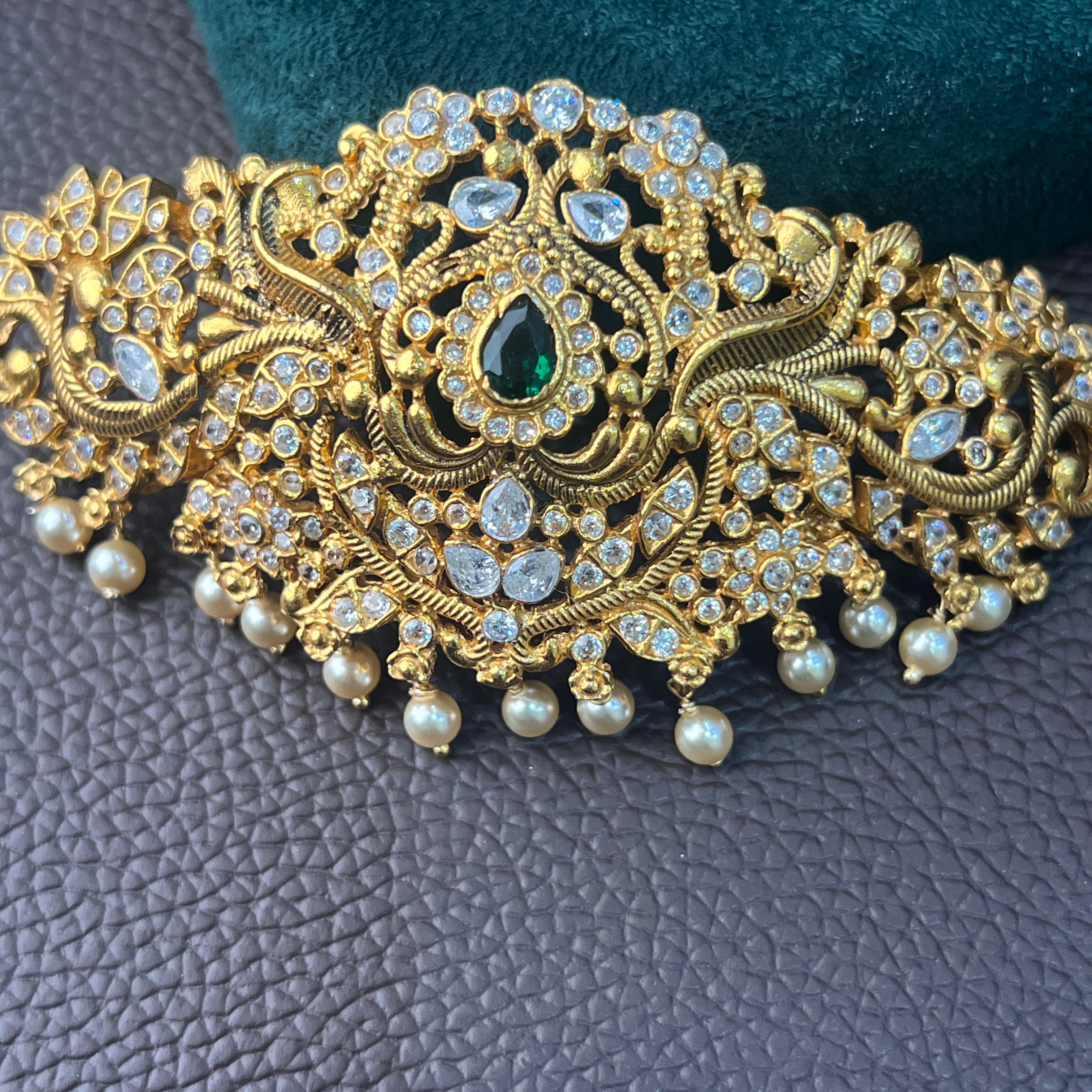 925 Silver Gold Plated Choker -1196