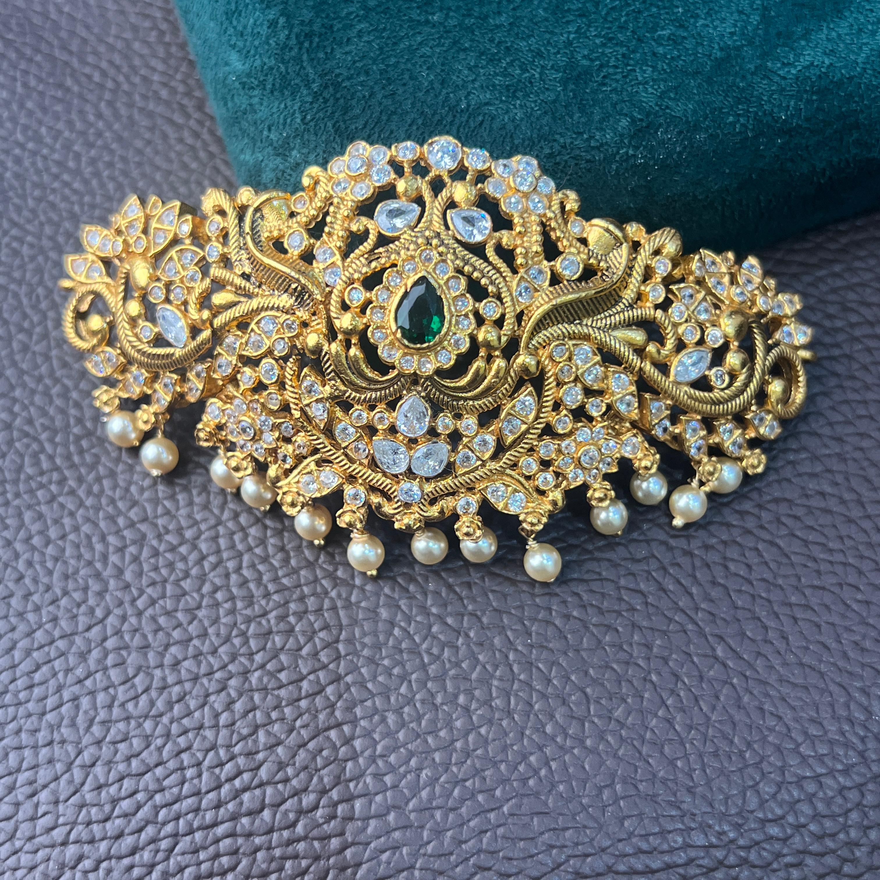 925 Silver Gold Plated Choker -1196