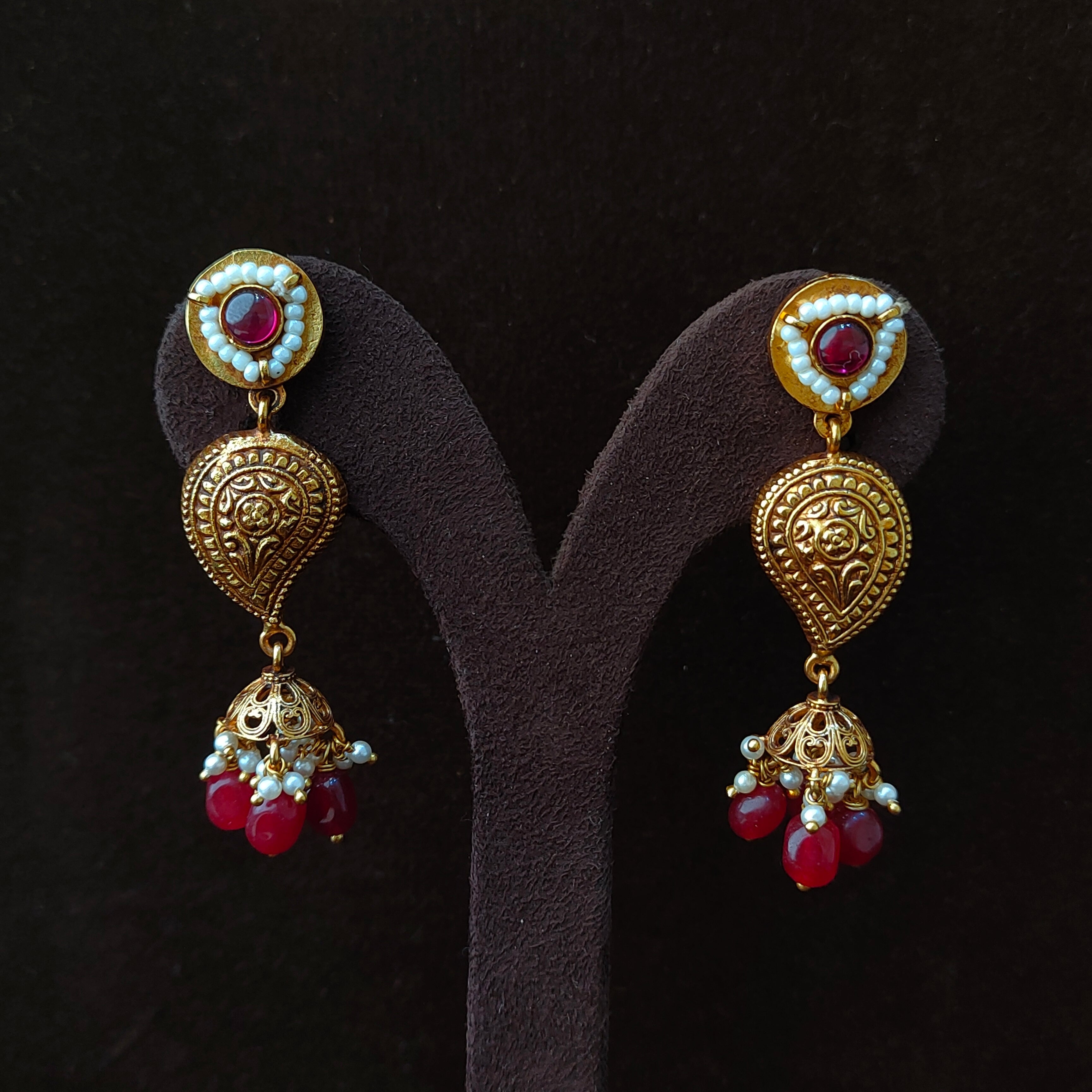 925 Silver Gold Plated Earring-0041
