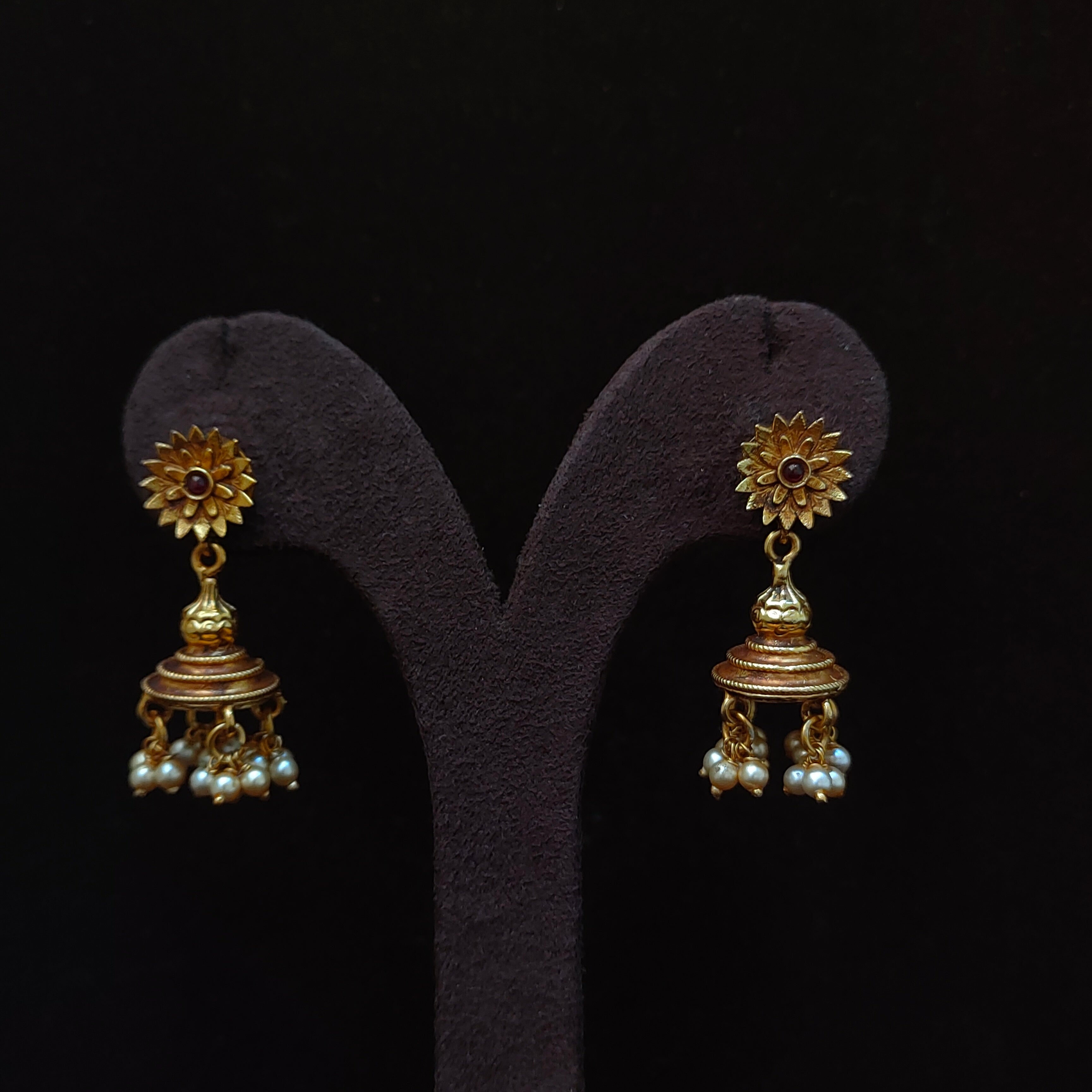 925 Silver Gold Plated Earring-1386