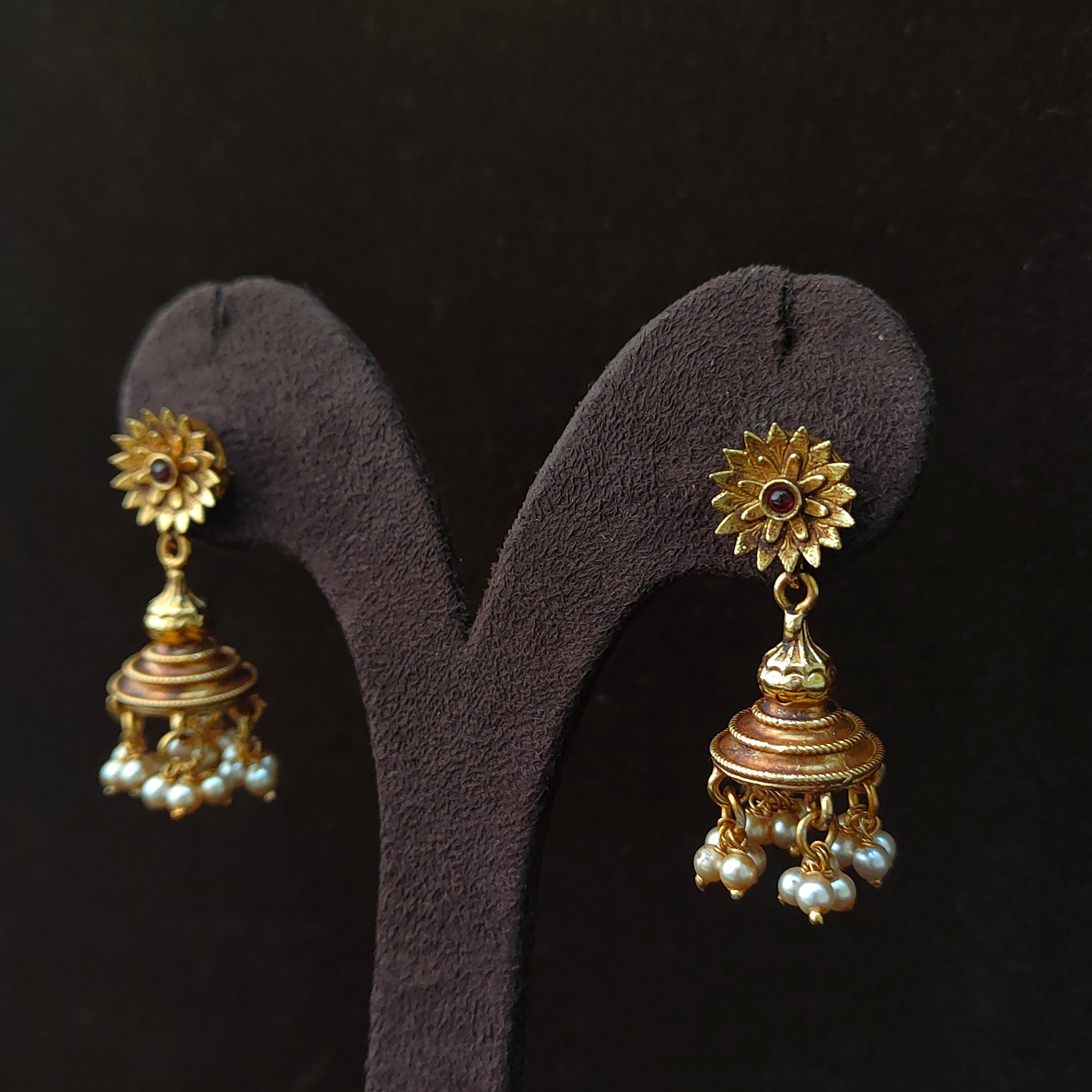 925 Silver Gold Plated Earring-1386