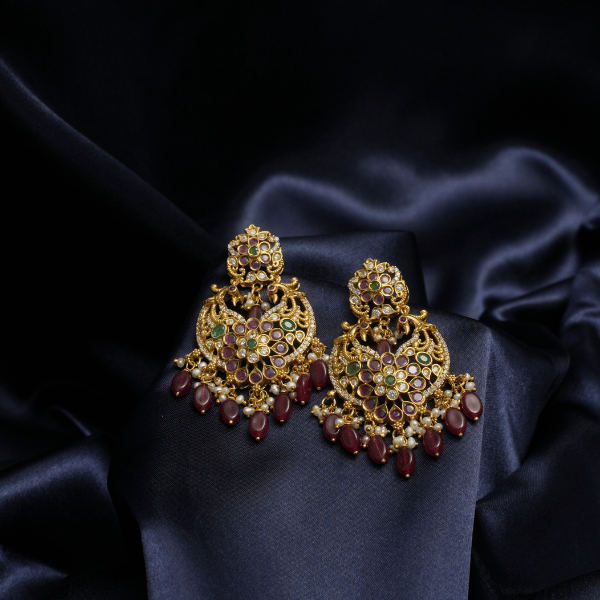 925 Silver Gold Plated Chandbali-0944