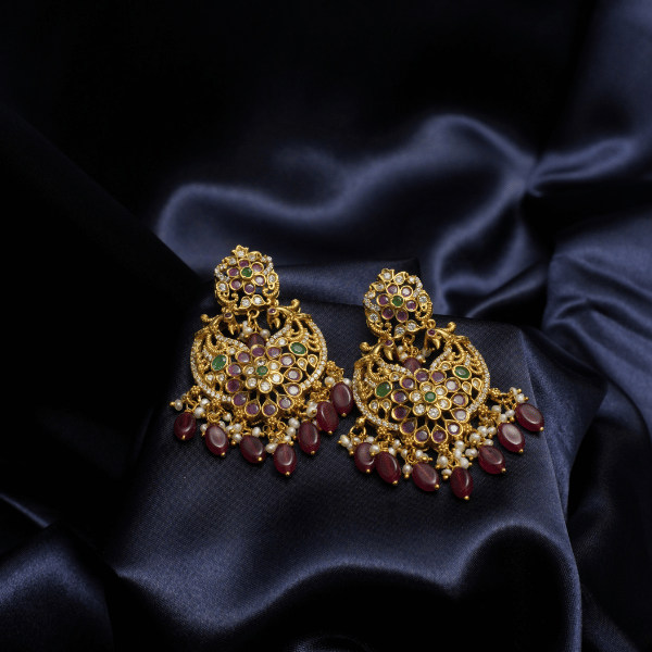 925 Silver Gold Plated Chandbali-0944