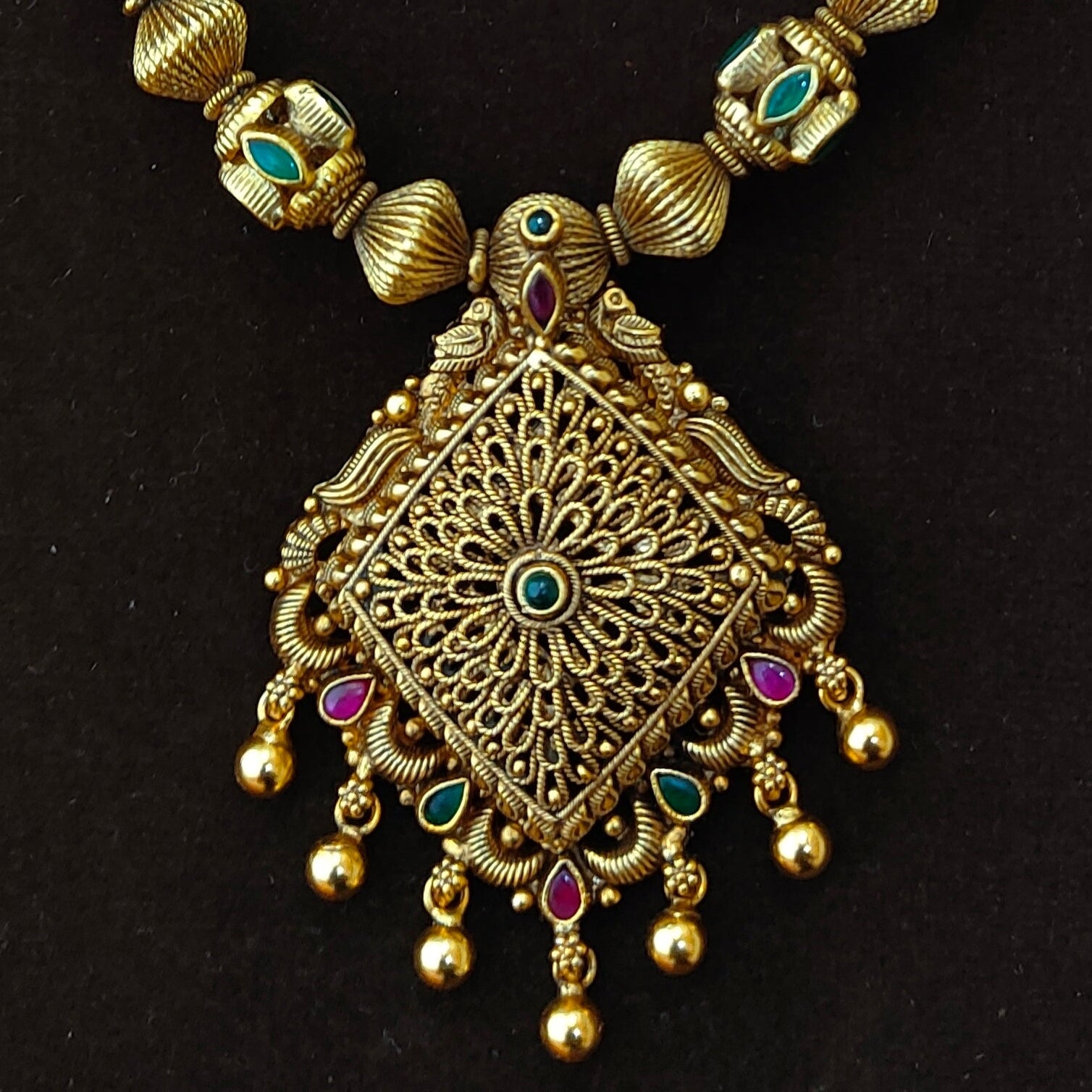 925 Silver Gold Plated Haram-1396