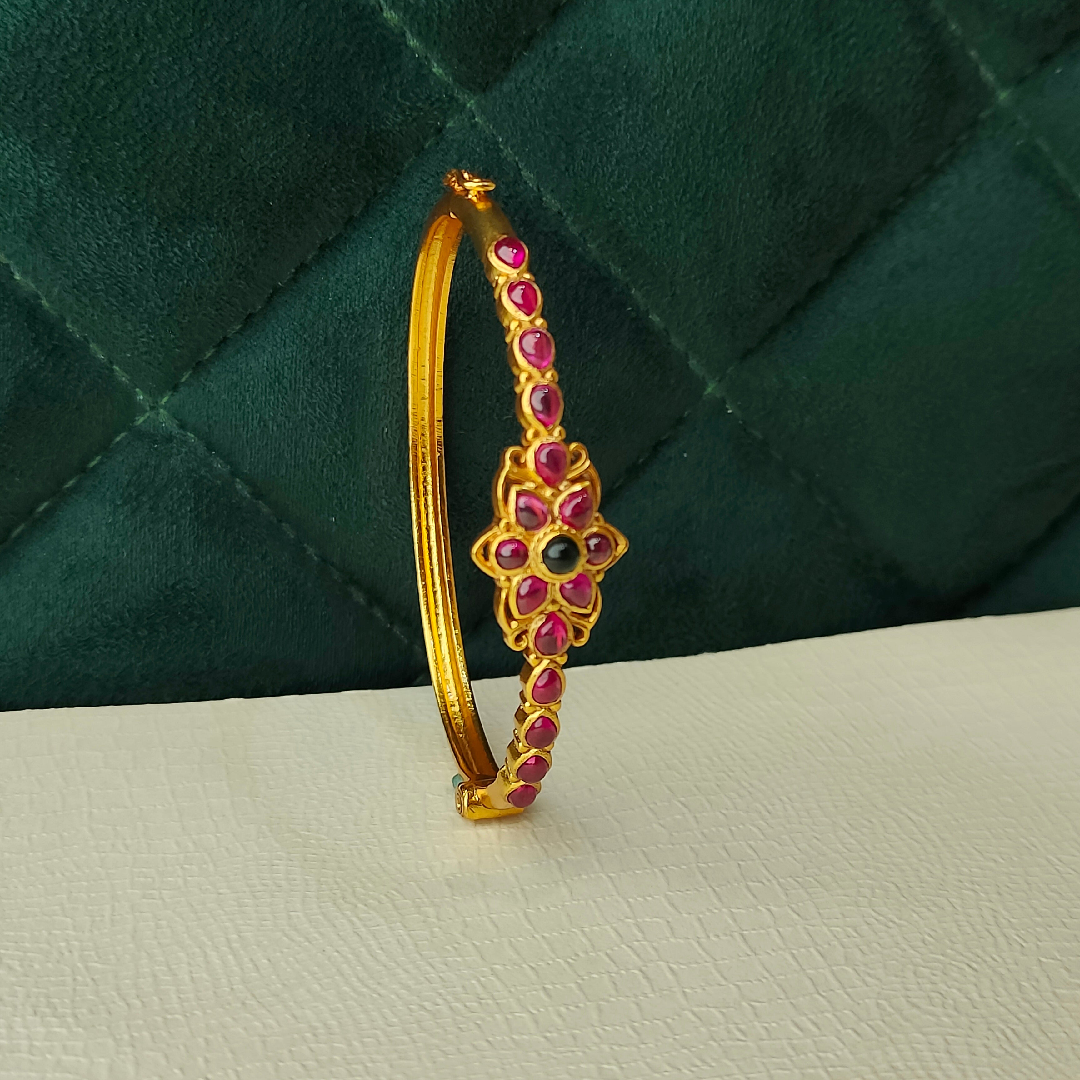 925 Silver Single Kundan Kada -1368