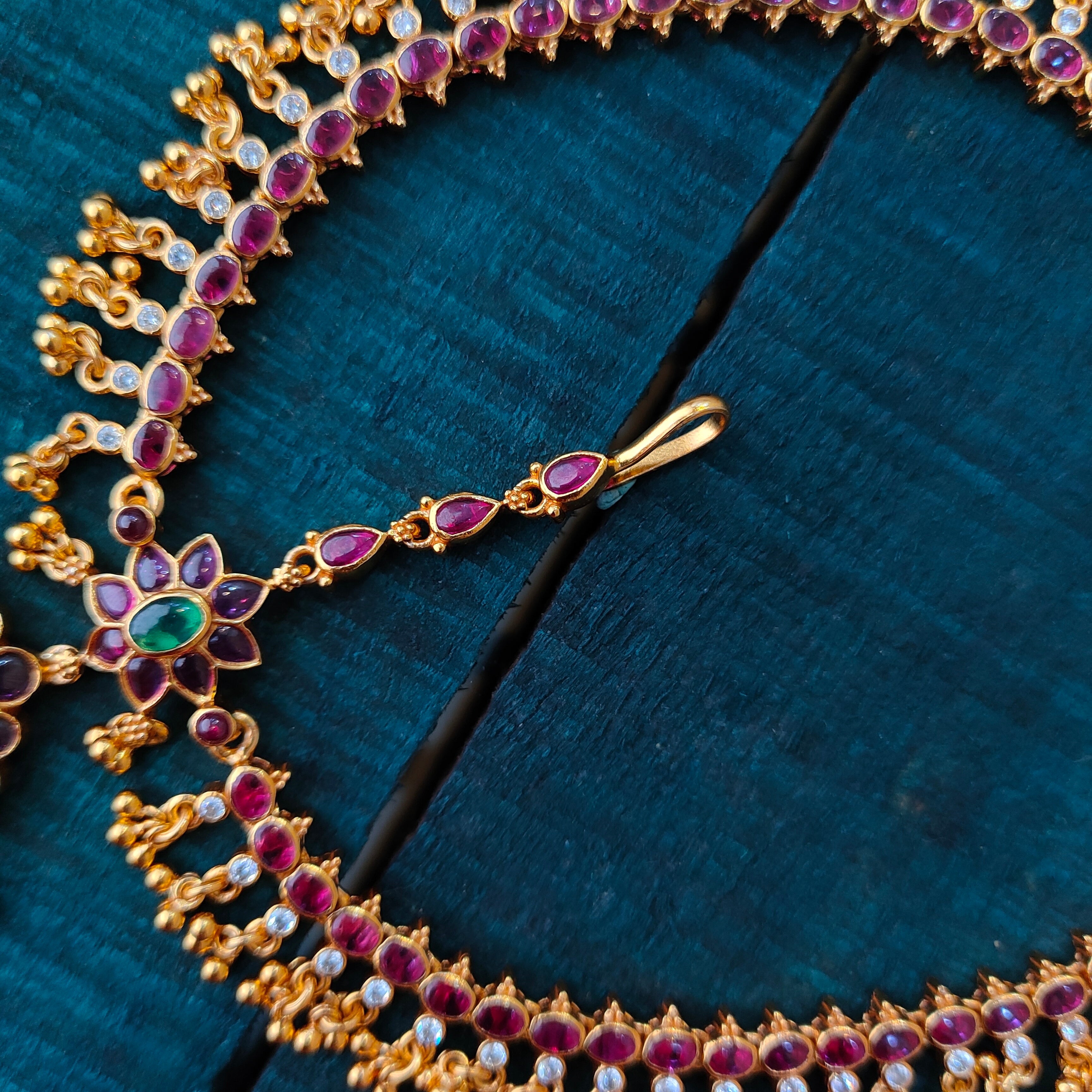 925 Silver Gold Plated Kundan Matha patti -1409