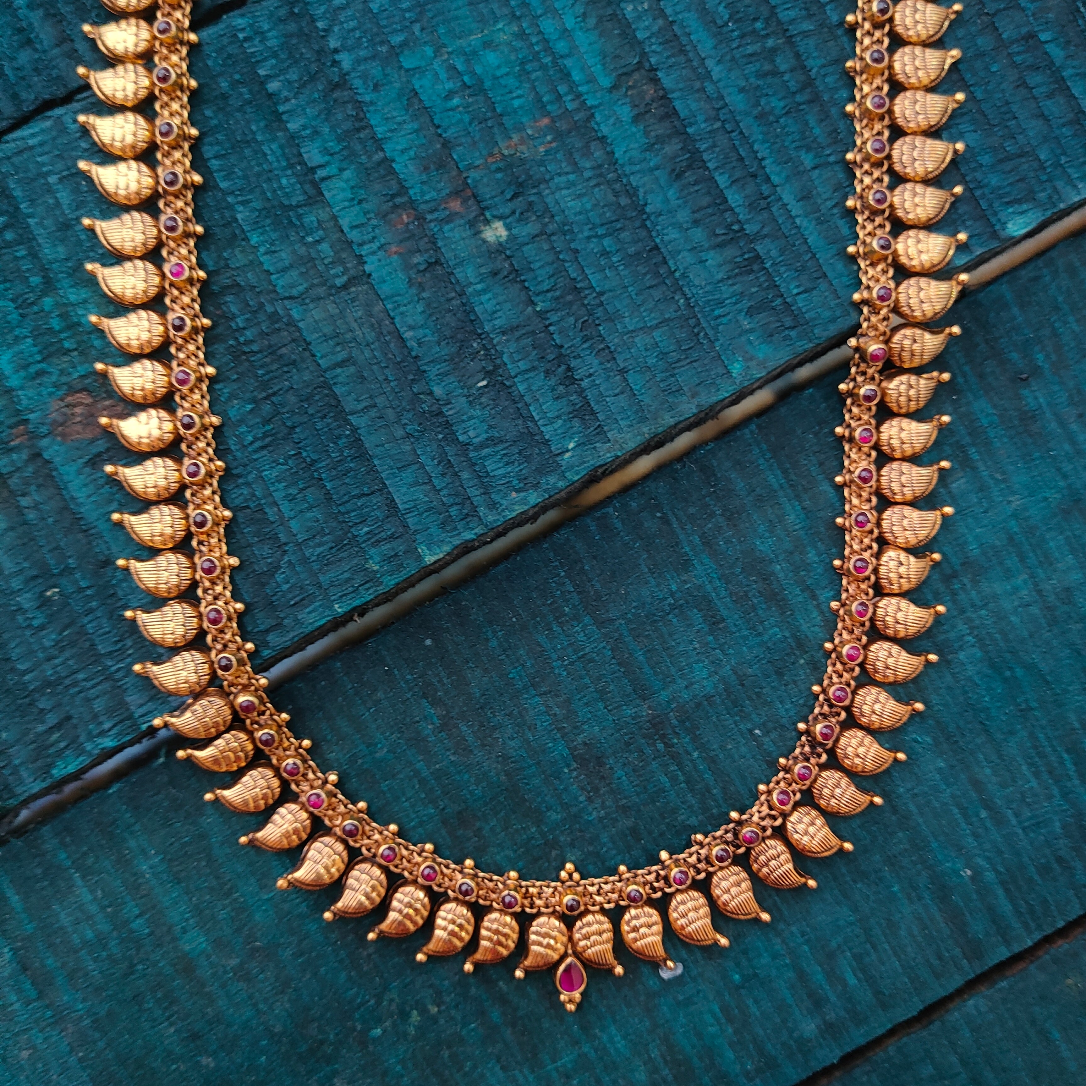 925 Silver Gold Plated Leaf Haram -4114