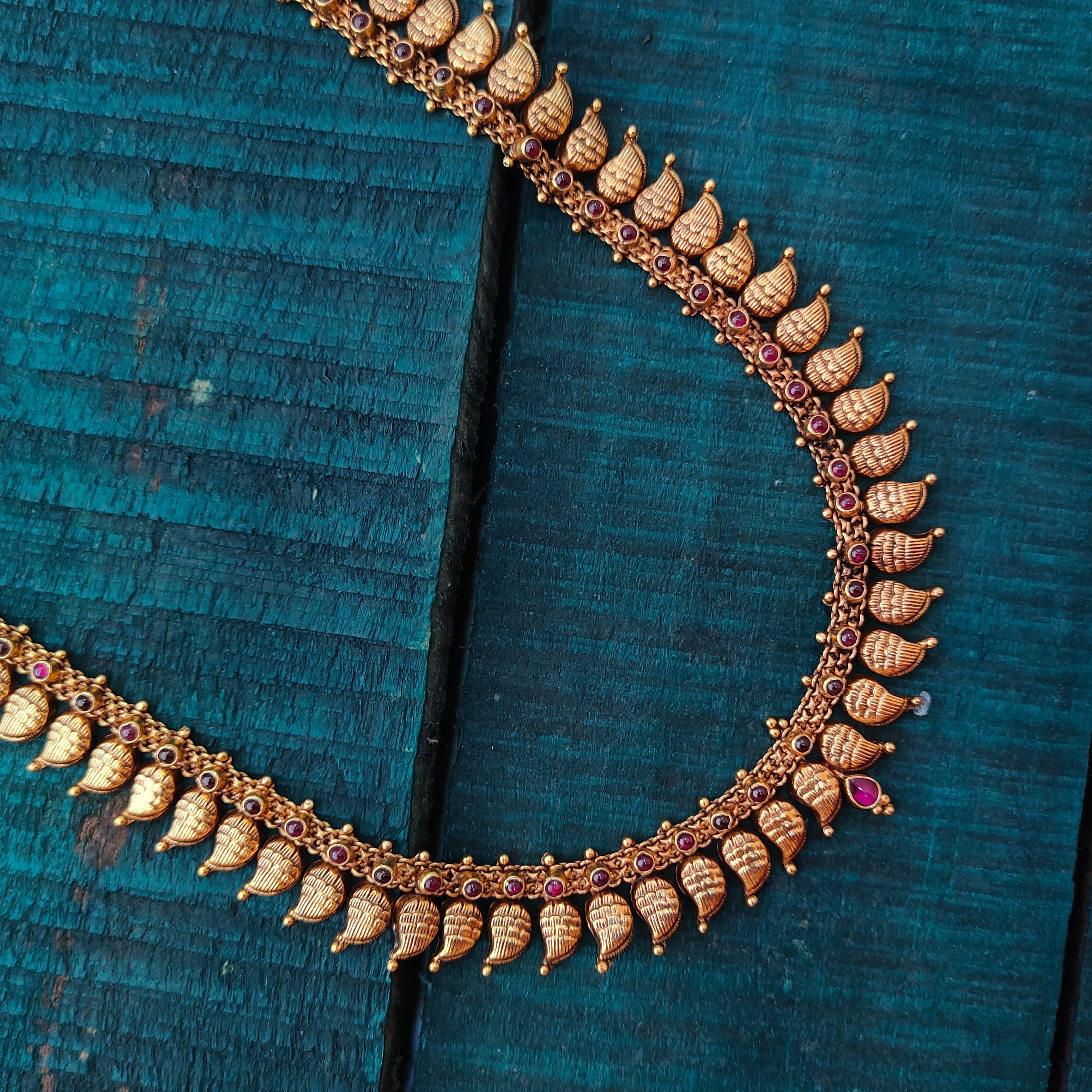 925 Silver Gold Plated Leaf Haram -4114