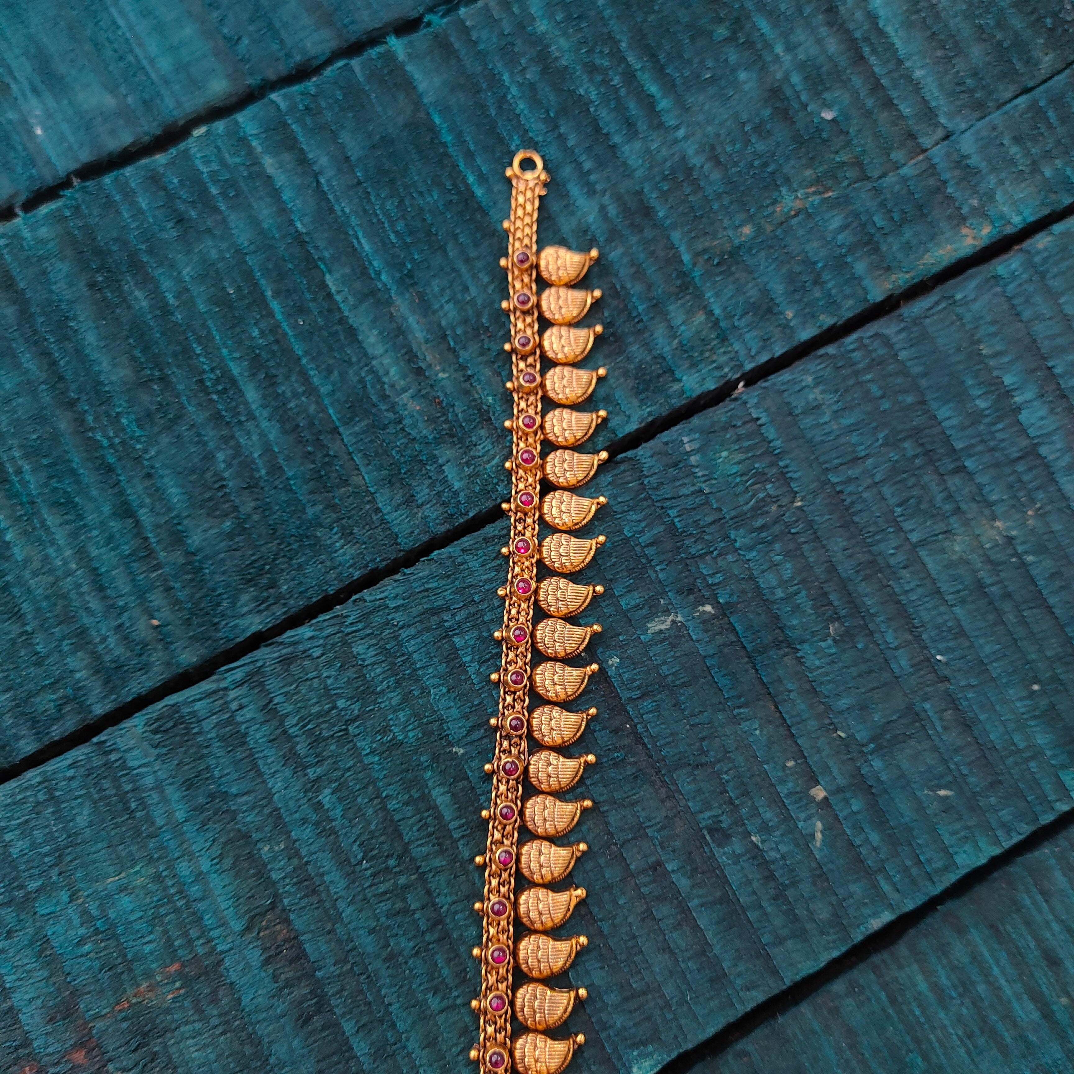 925 Silver Gold Plated Leaf Haram -4114