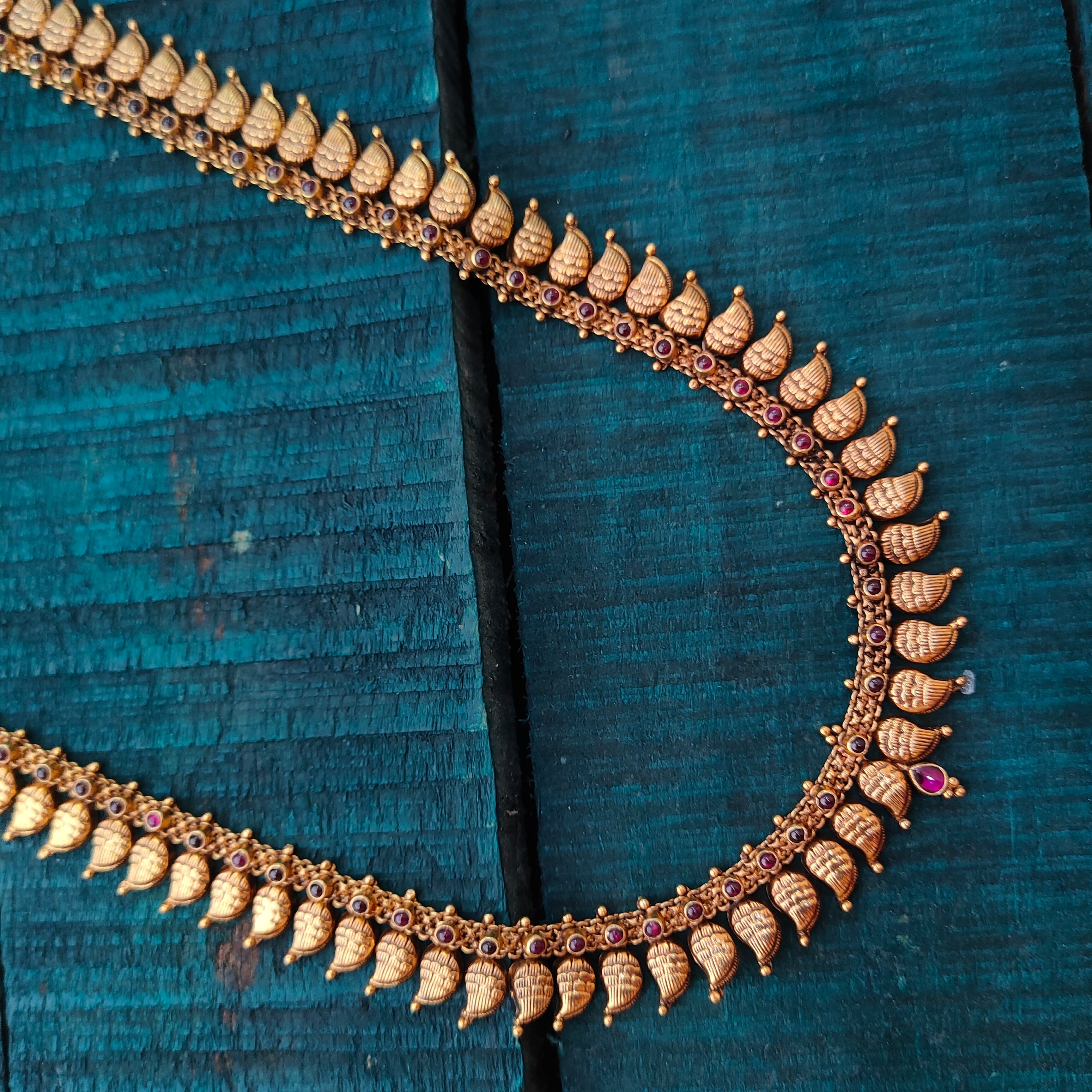 925 Silver Gold Plated Leaf Haram -4114