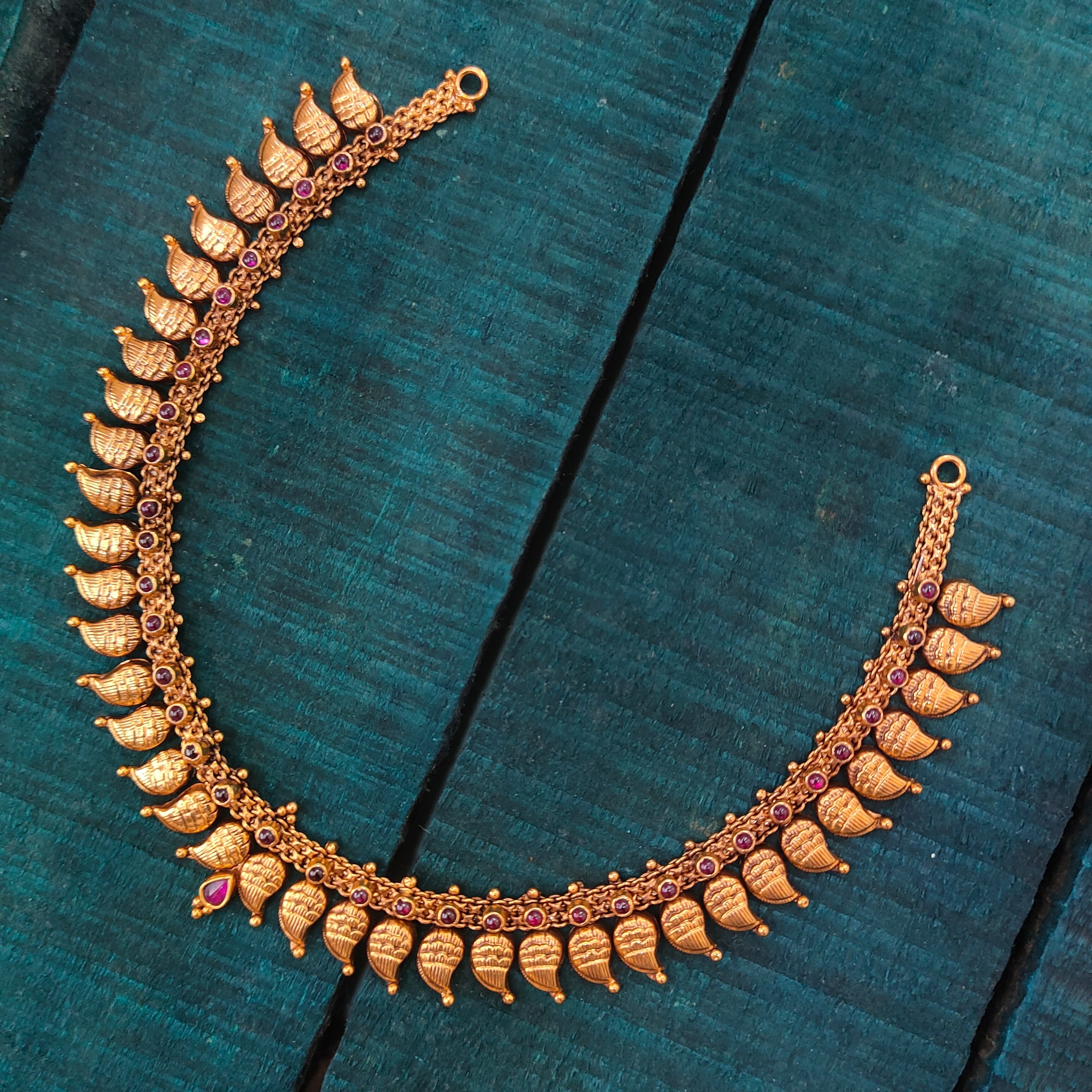 925 Silver Gold Plated Leaf Necklace - 4118