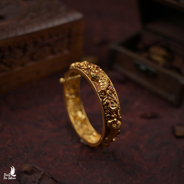 925 Gold Plated Nakshi Bangle-5758