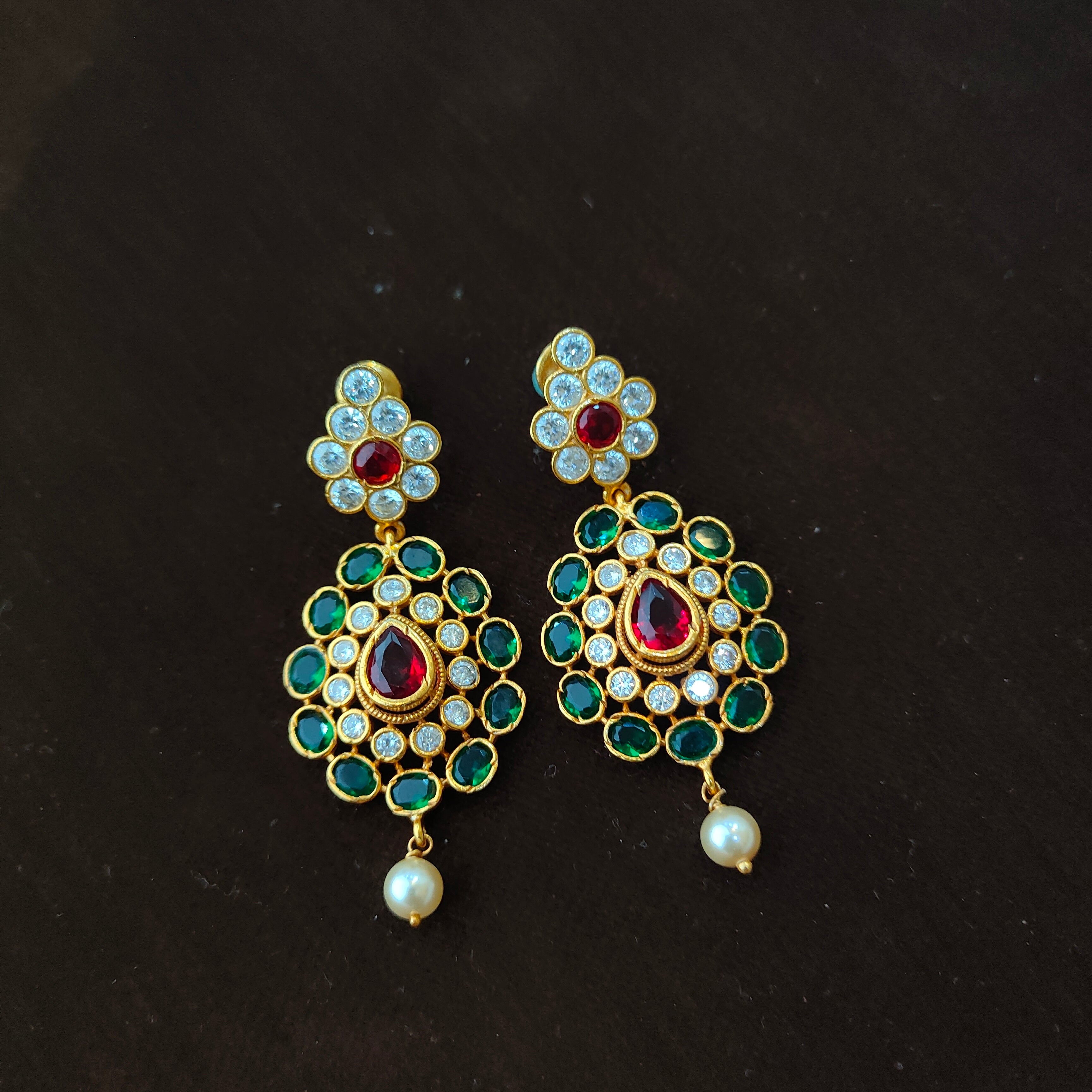 925 Silver Gold Plated Long Necklace set-1461