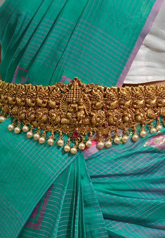 925 Silver Gold Plated Skanda Valli Waist Belt - 1391