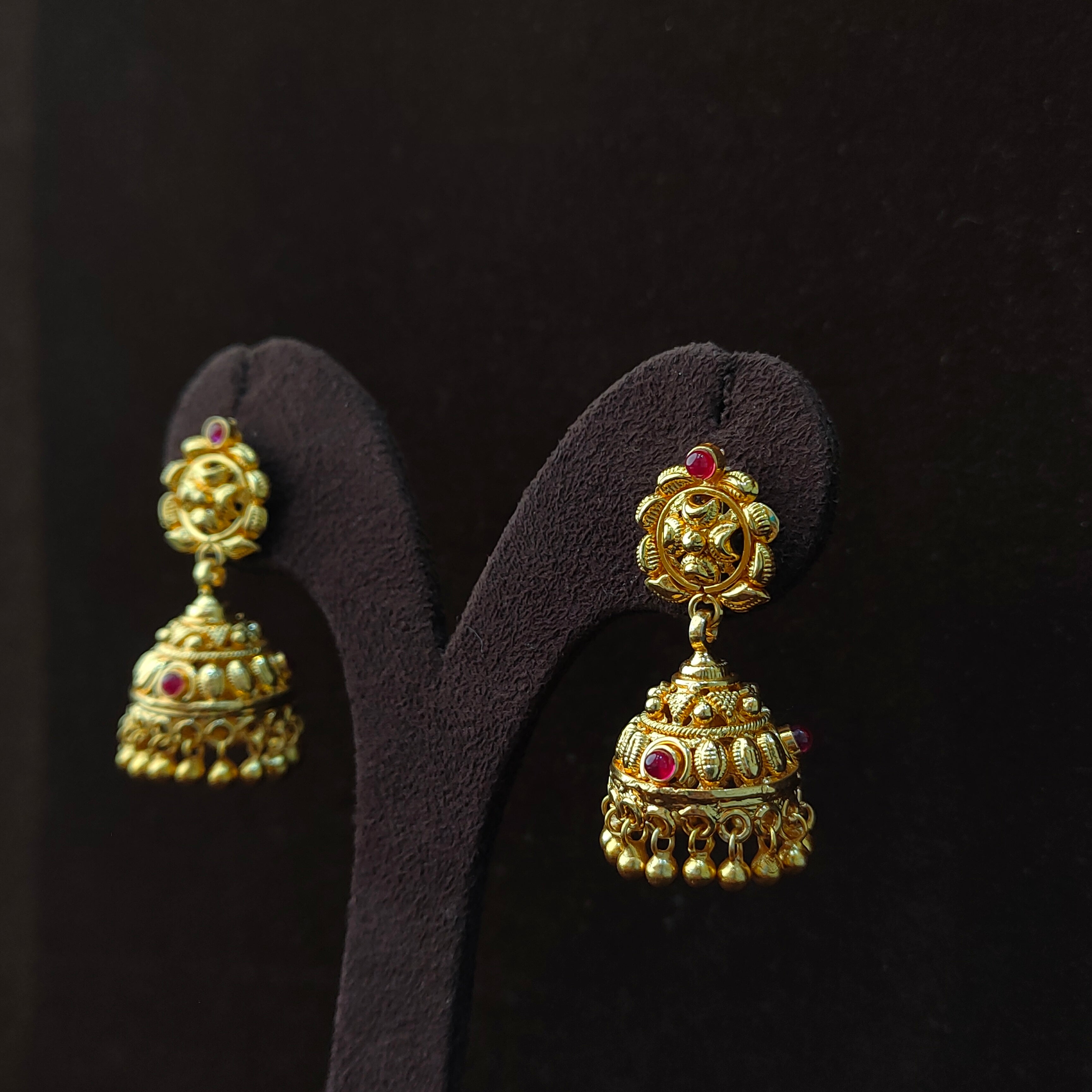 925 Silver Gold Plated Small Jhumka-1389