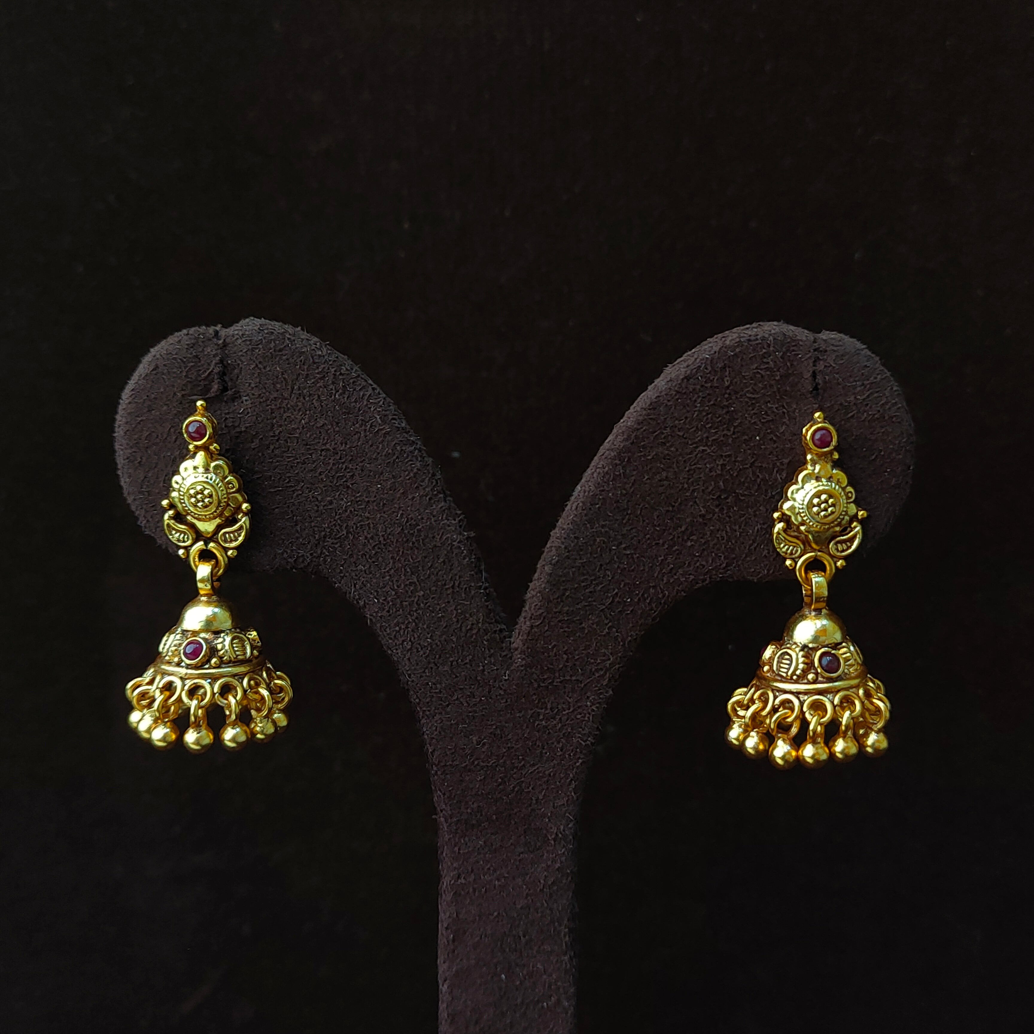 925 Silver Gold Plated Small Jhumka-1382
