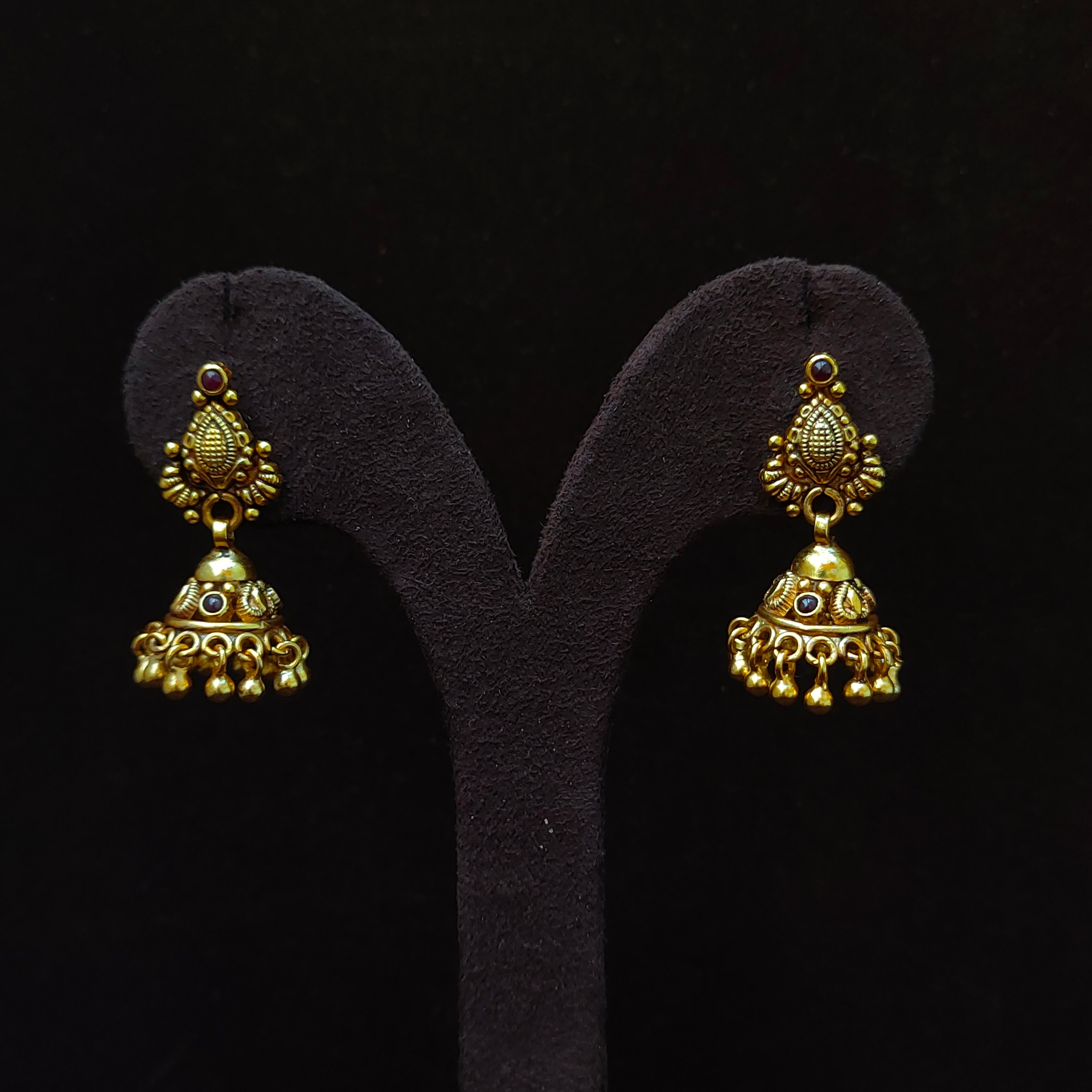 925 Silver Gold Plated Small Jhumka-1381