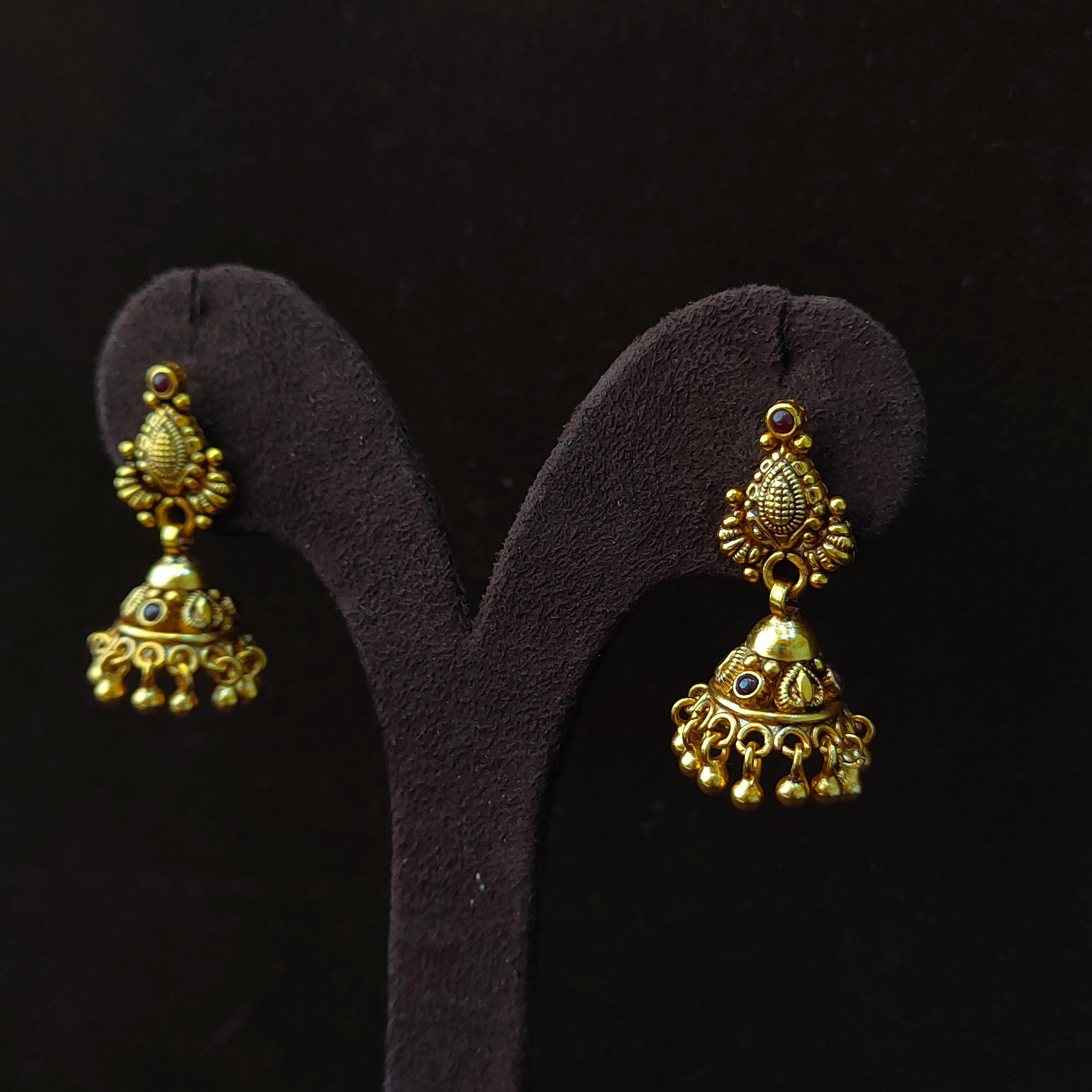 925 Silver Gold Plated Small Jhumka-1381