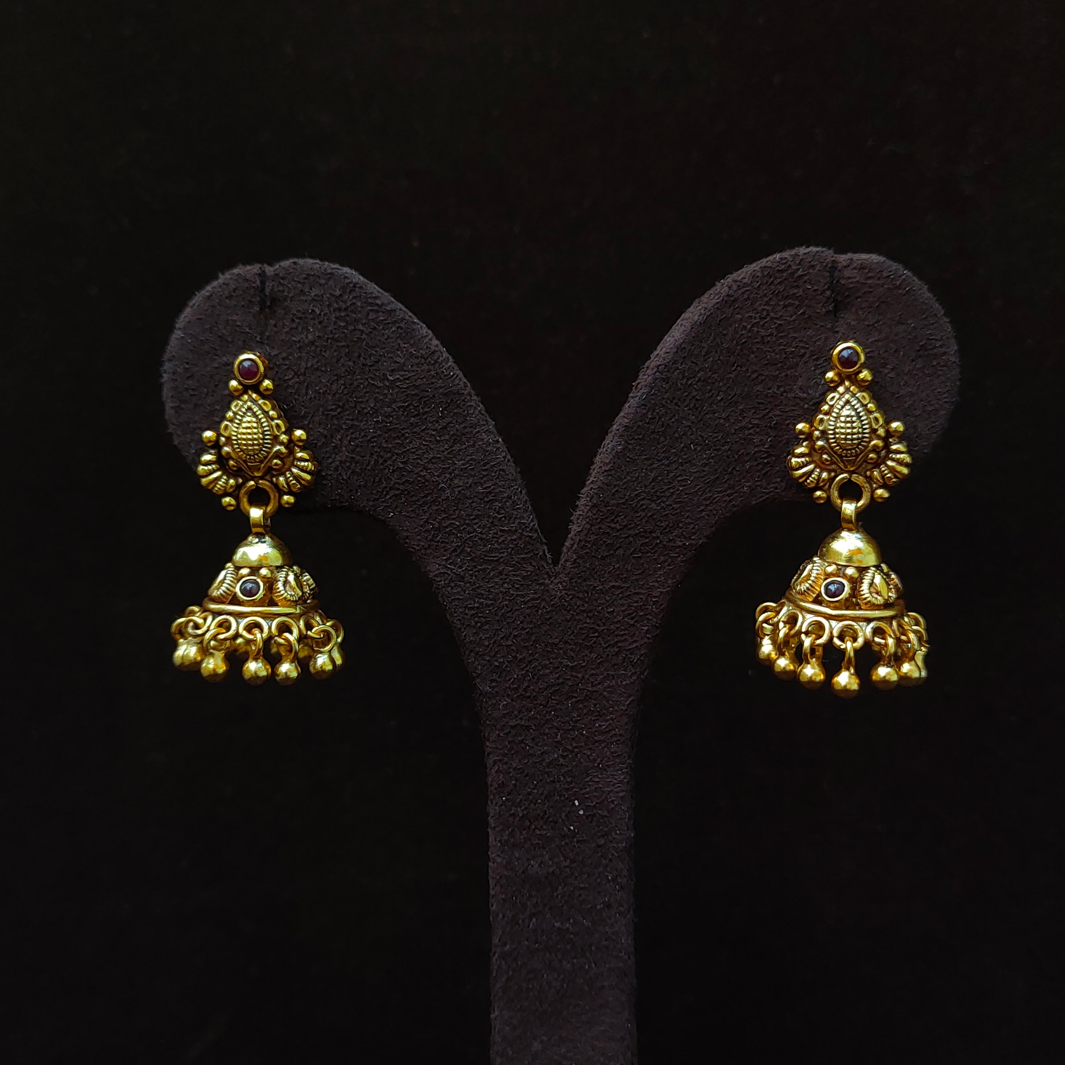 925 Silver Gold Plated Small Jhumka-1381