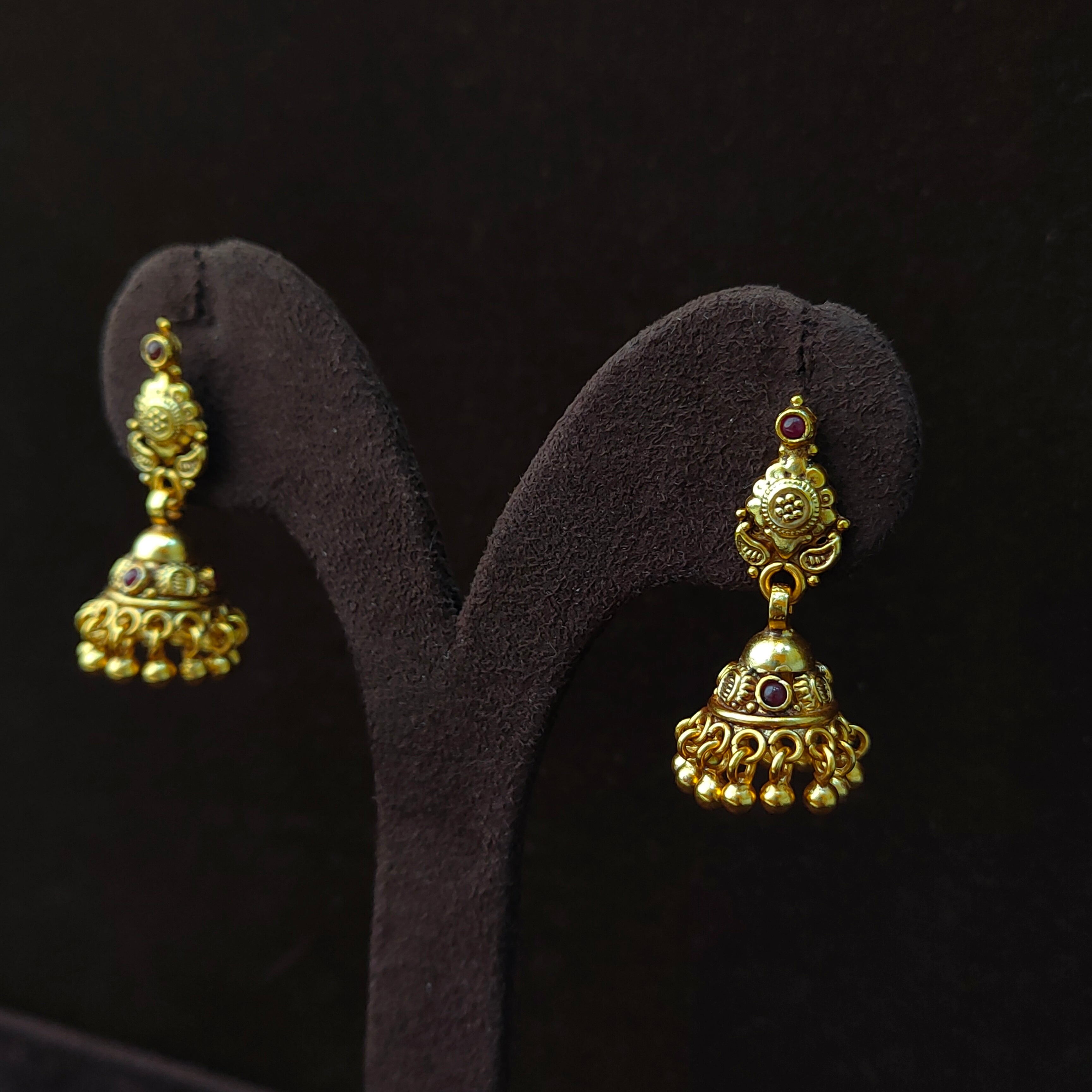 925 Silver Gold Plated Small Jhumka-1382