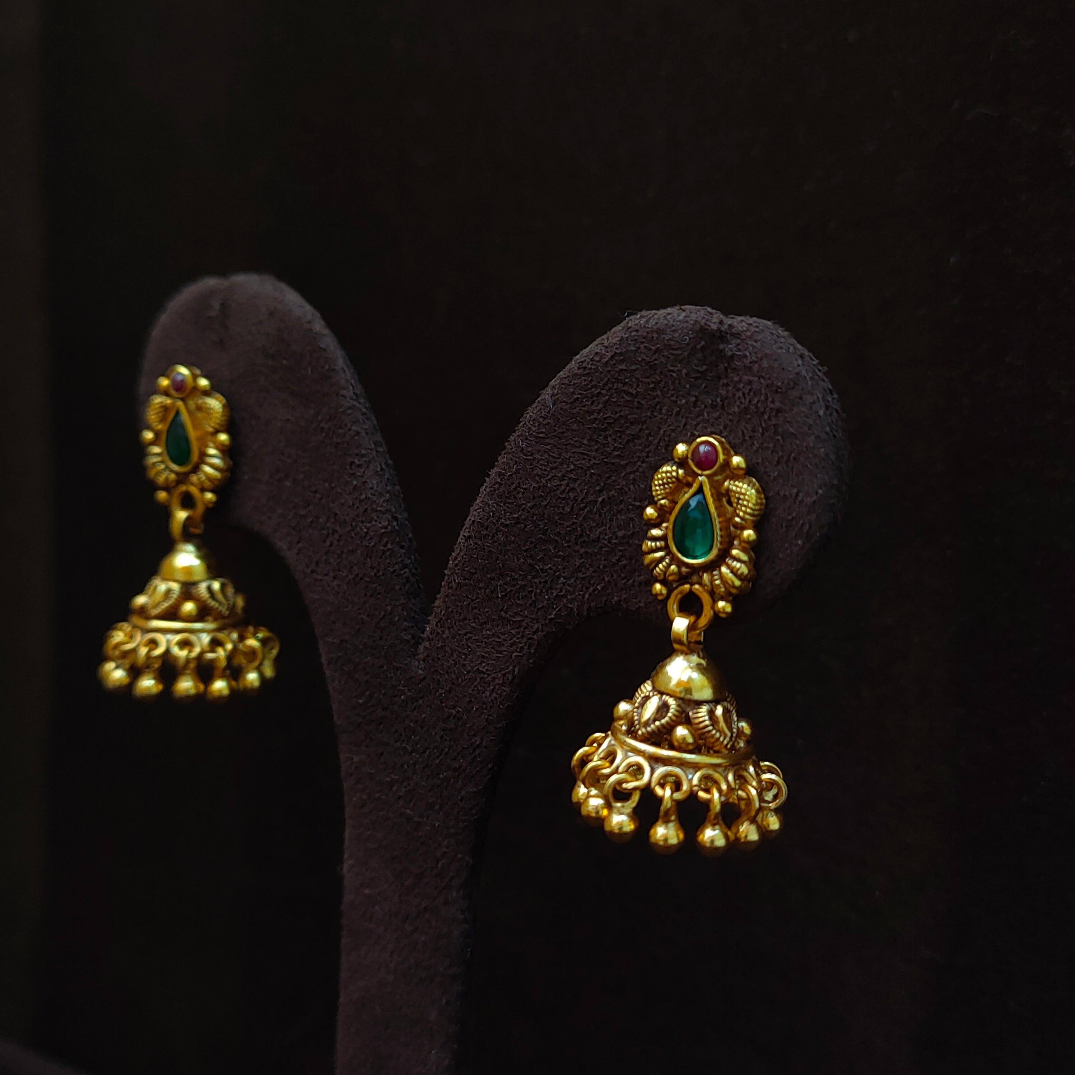 925 Silver Gold Plated Small Jhumka-1387
