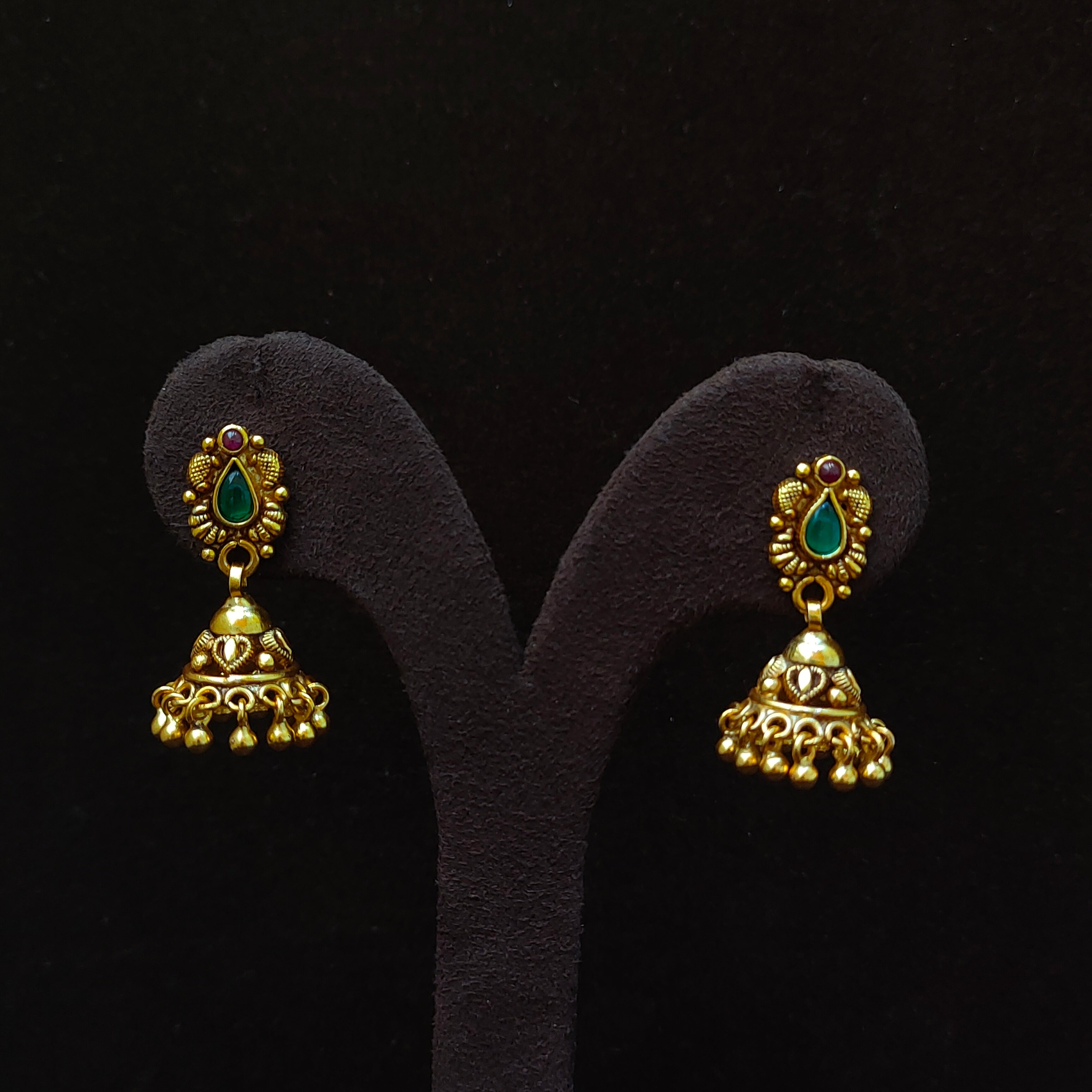 925 Silver Gold Plated Small Jhumka-1387