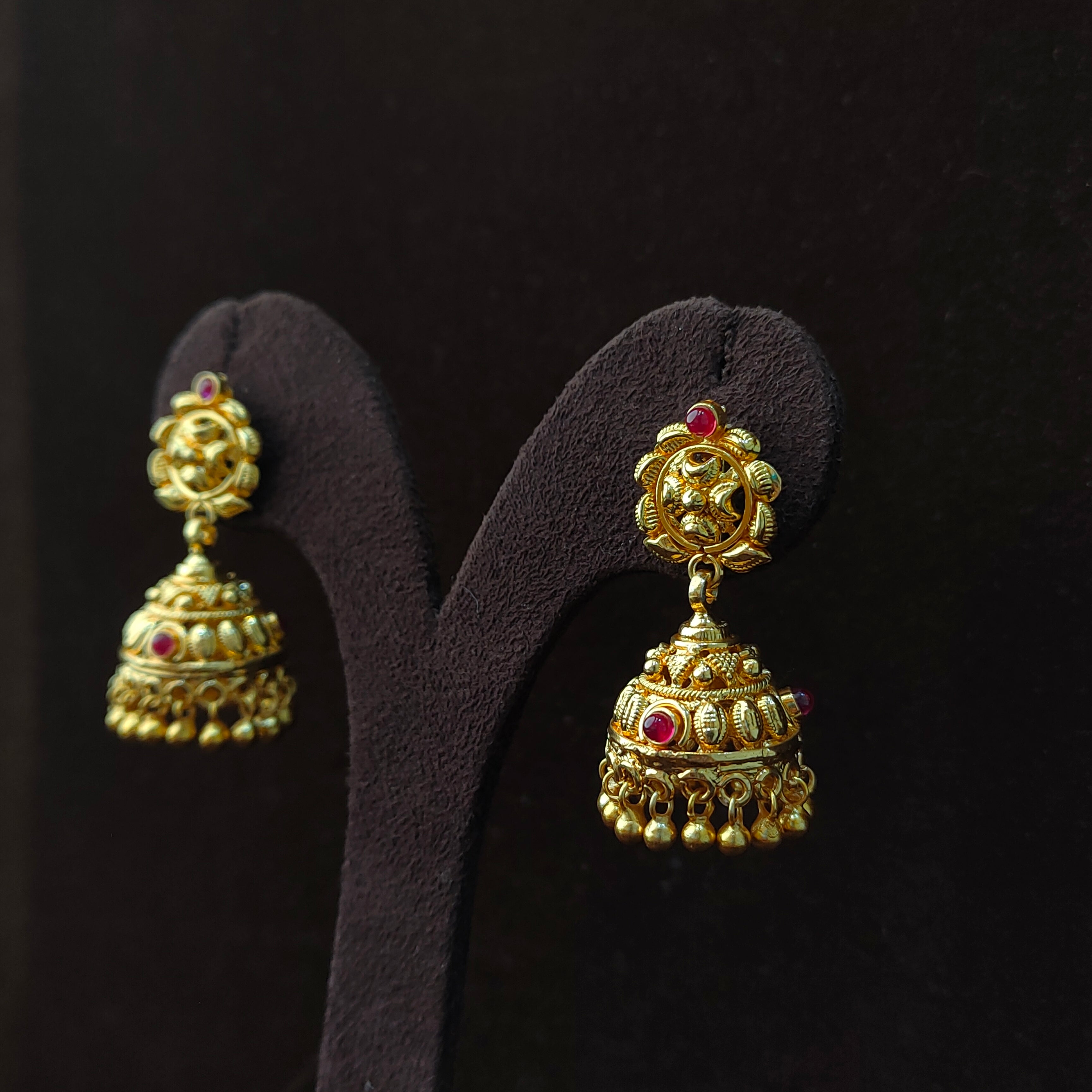 925 Silver Gold Plated Small Jhumka-1389