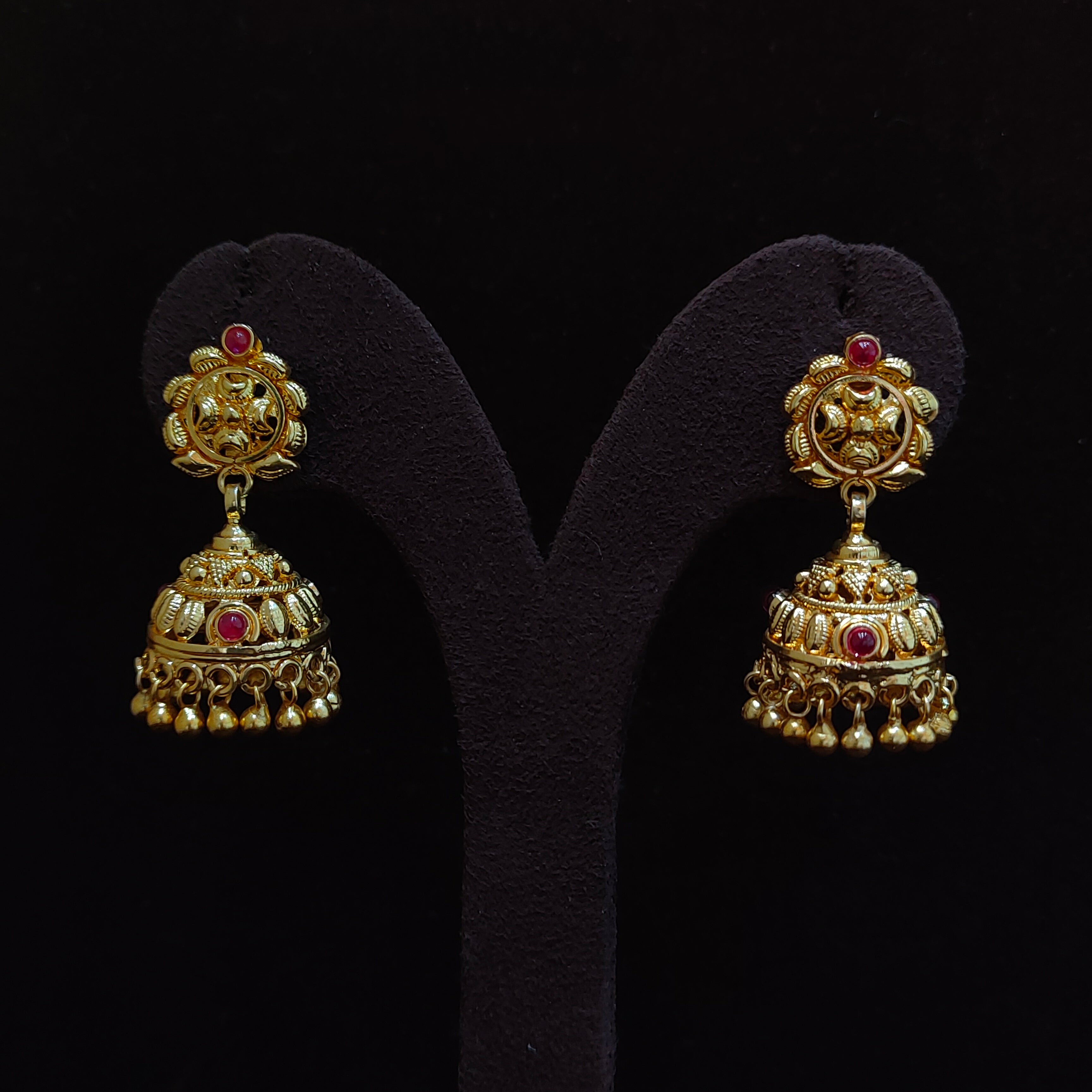 925 Silver Gold Plated Small Jhumka-1389