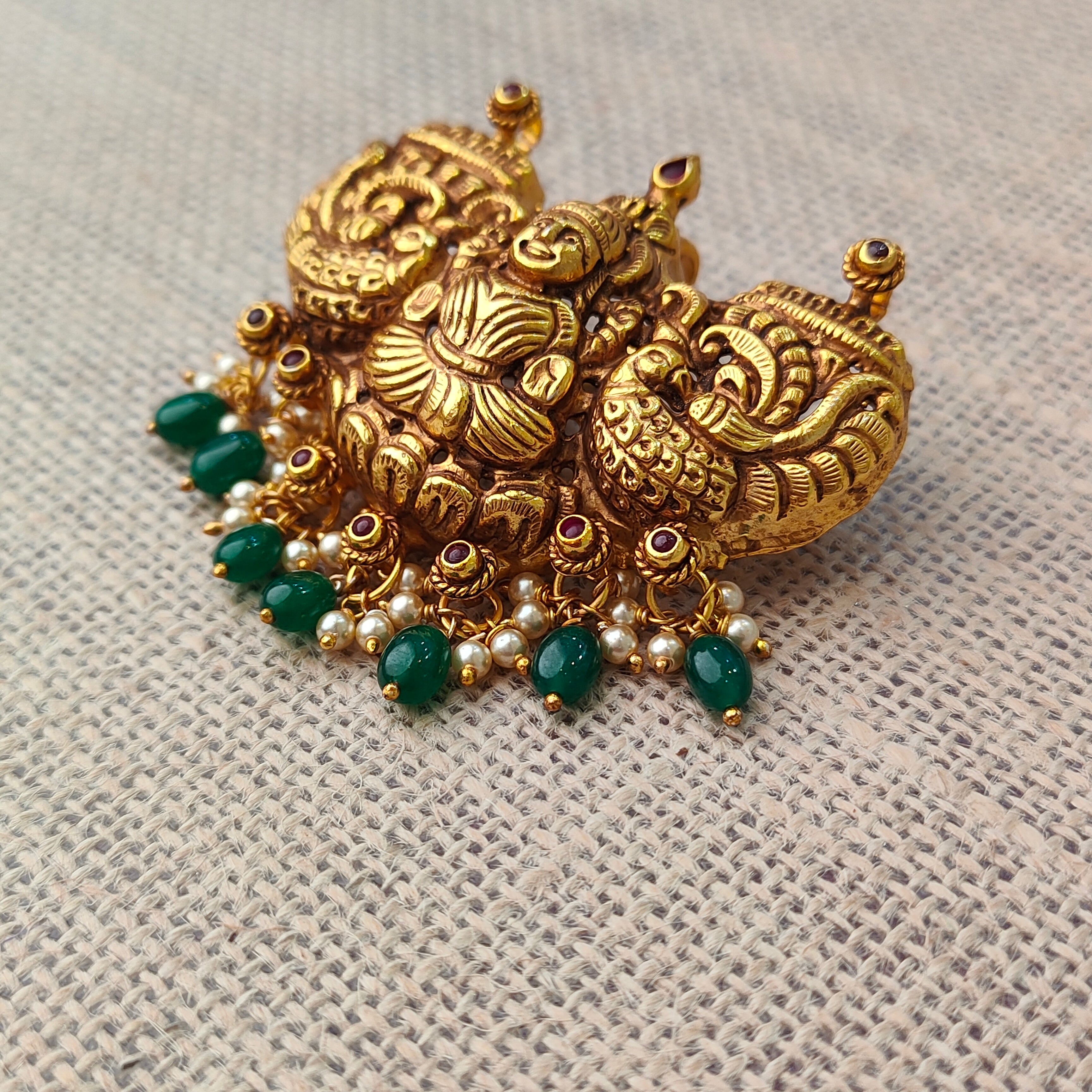 925 Silver Gold plated Nakshi Pendant-5585