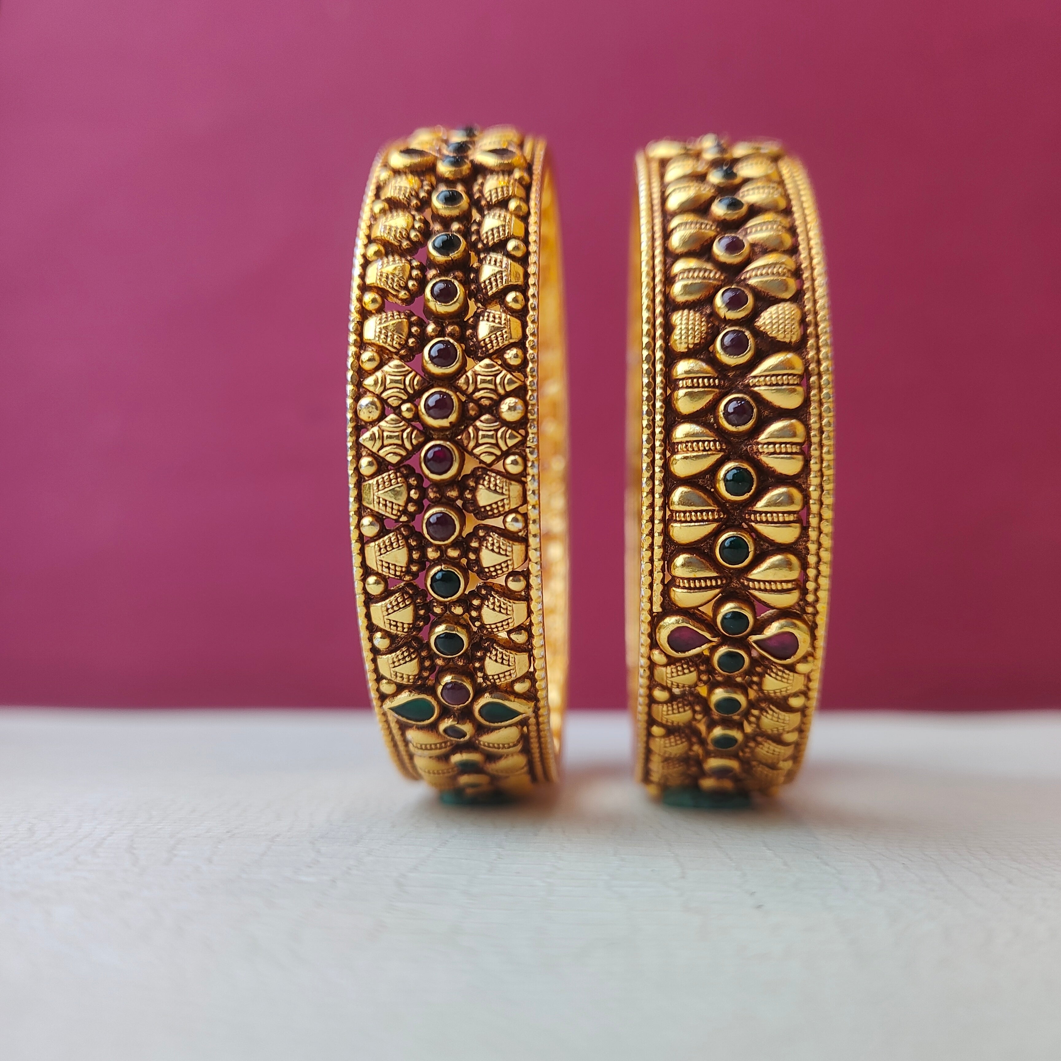 925 Silver Nakshi Bangle-2923- size -2.5