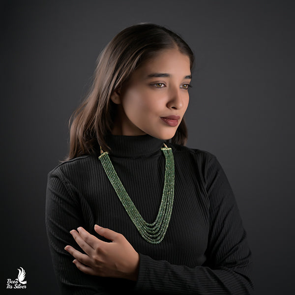 Green cut beads Haram -5143