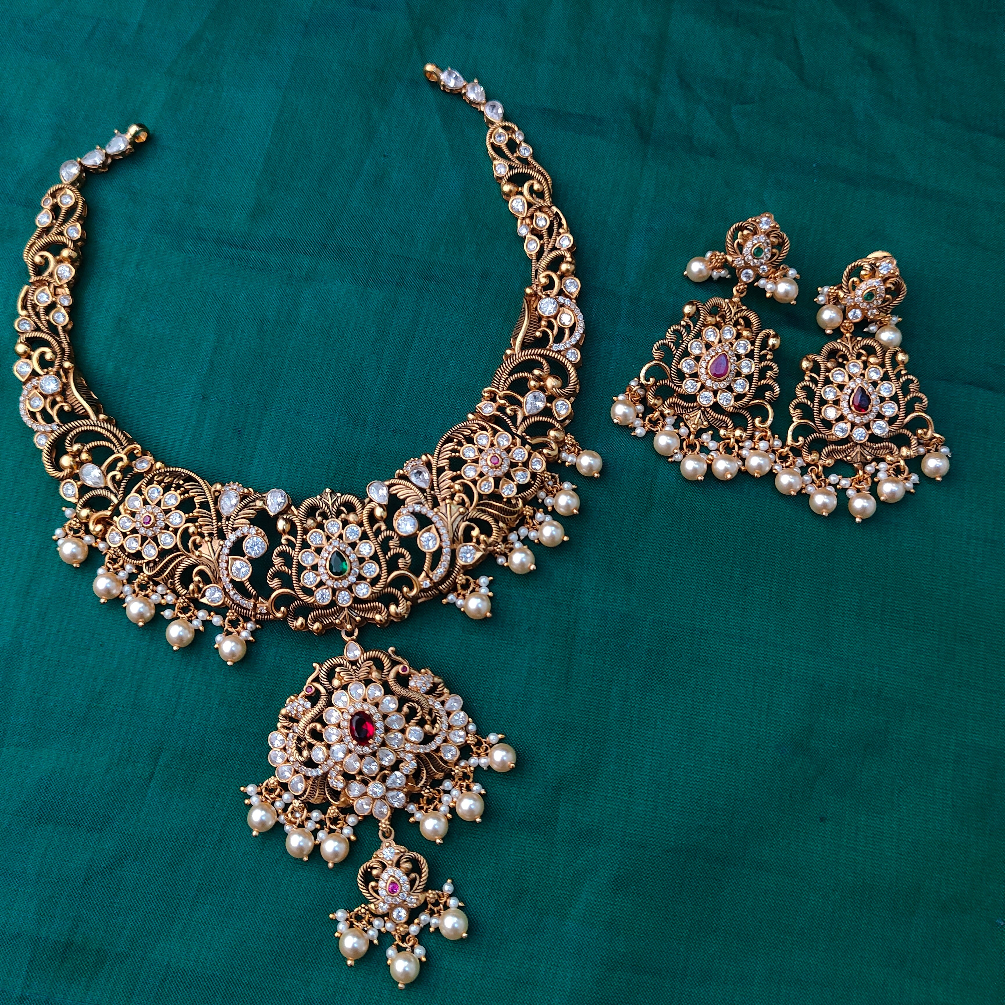 925 Silver Necklace with Earring-1378