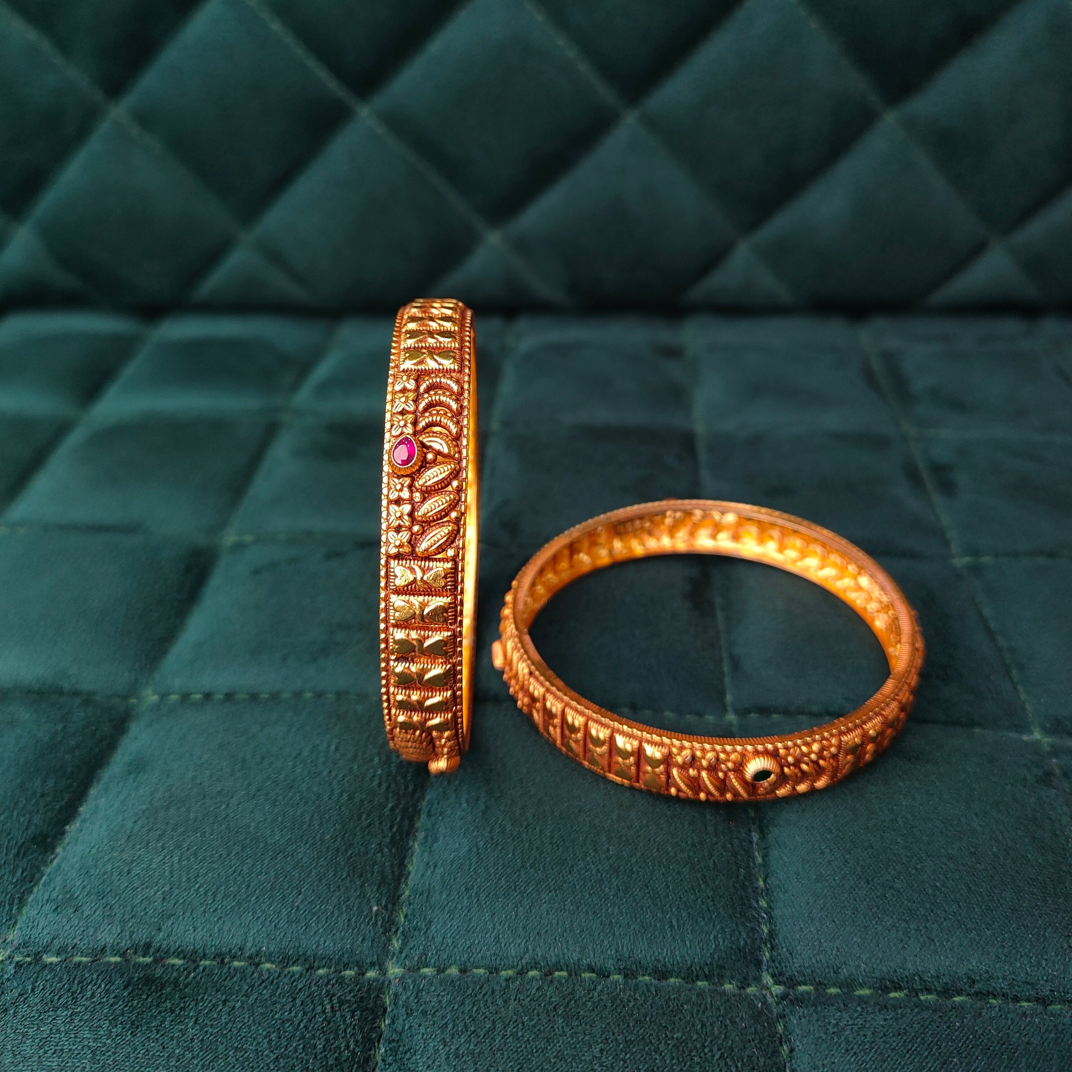 925 Silver Gold Plated Bangle-1294