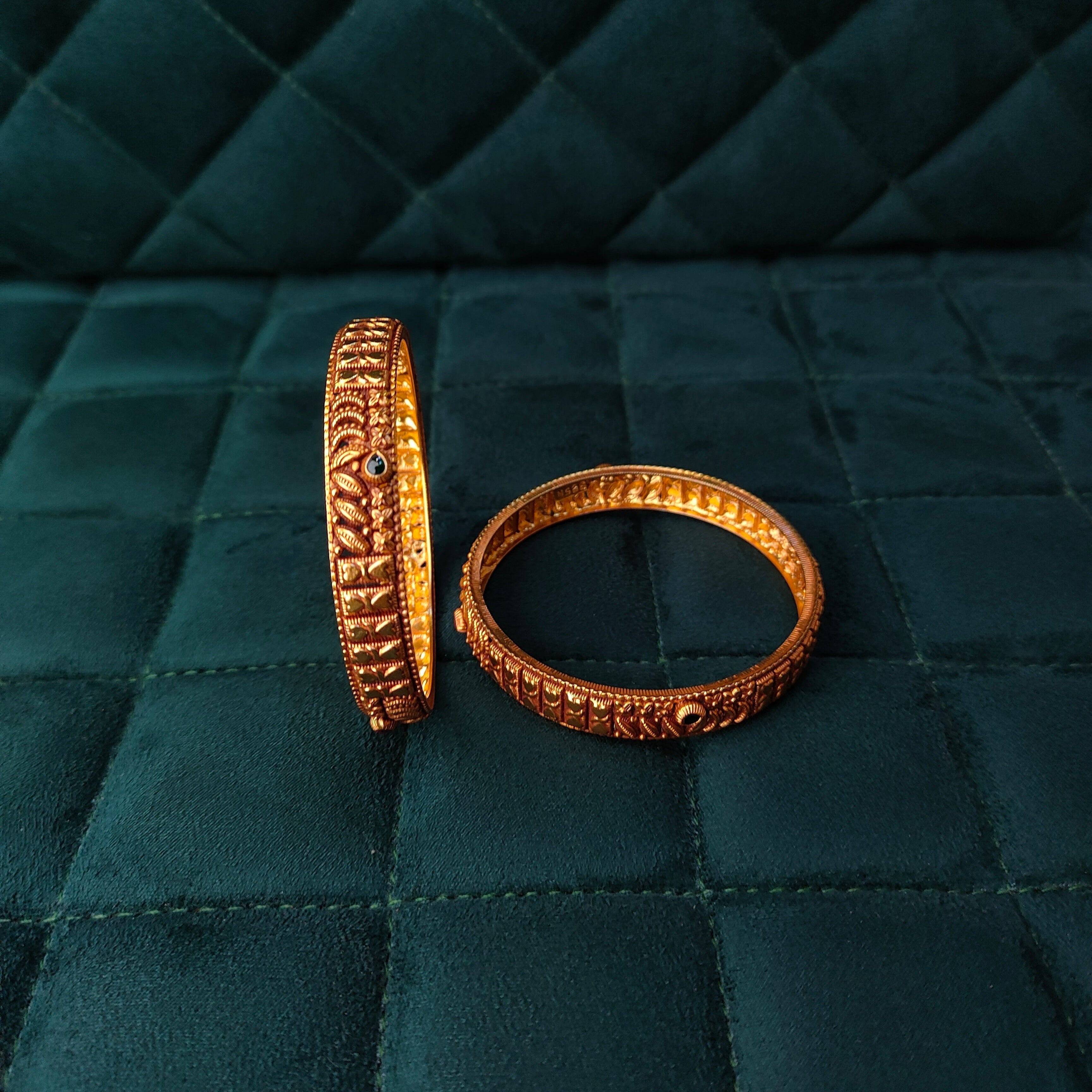 925 Silver Gold Plated Bangle-1294