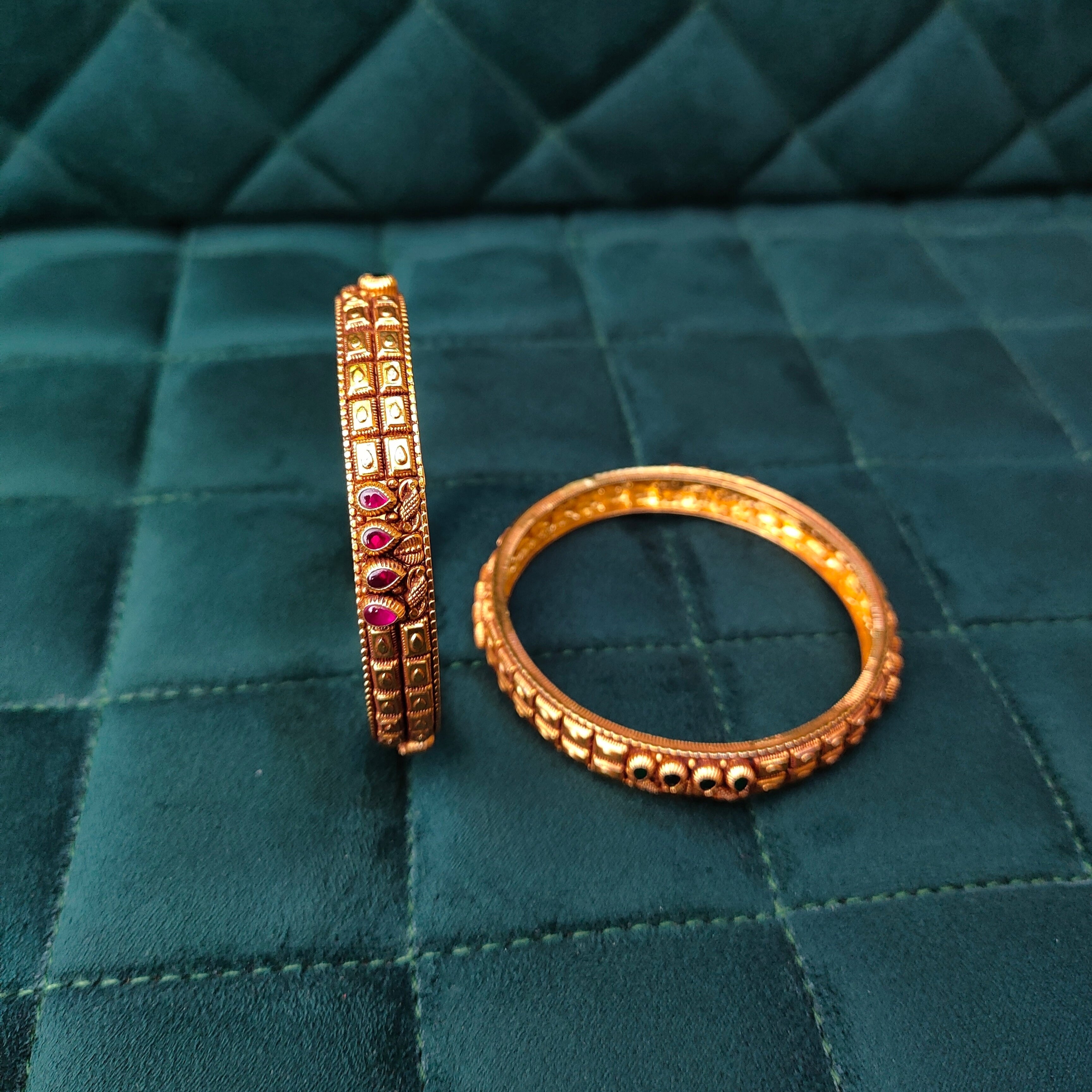 925 Silver Gold Plated Bangle-1295